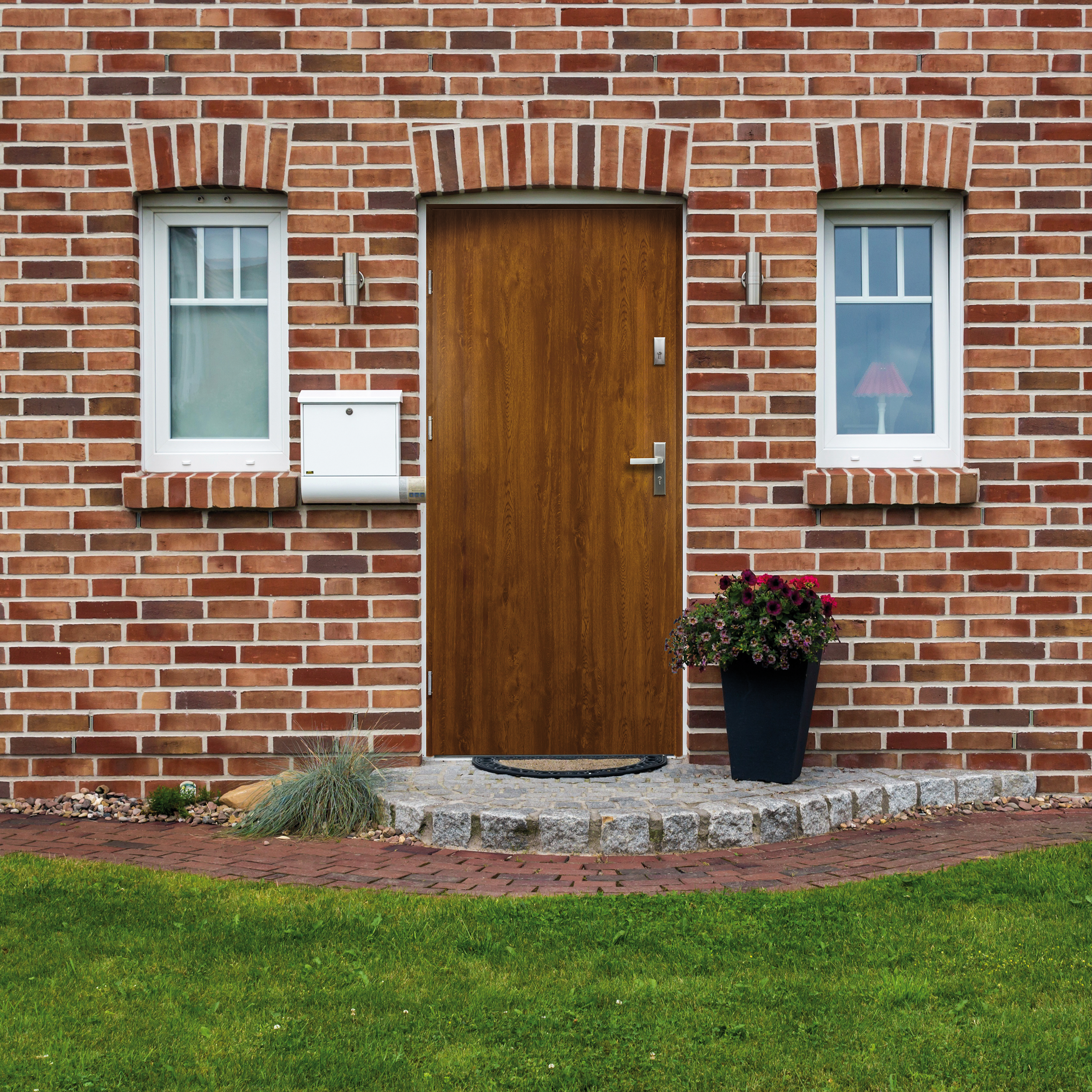 Drzwi zewnętrzne stalowe wejściowe Nova Złoty Dąb 90 Lewe Isoxa - 4