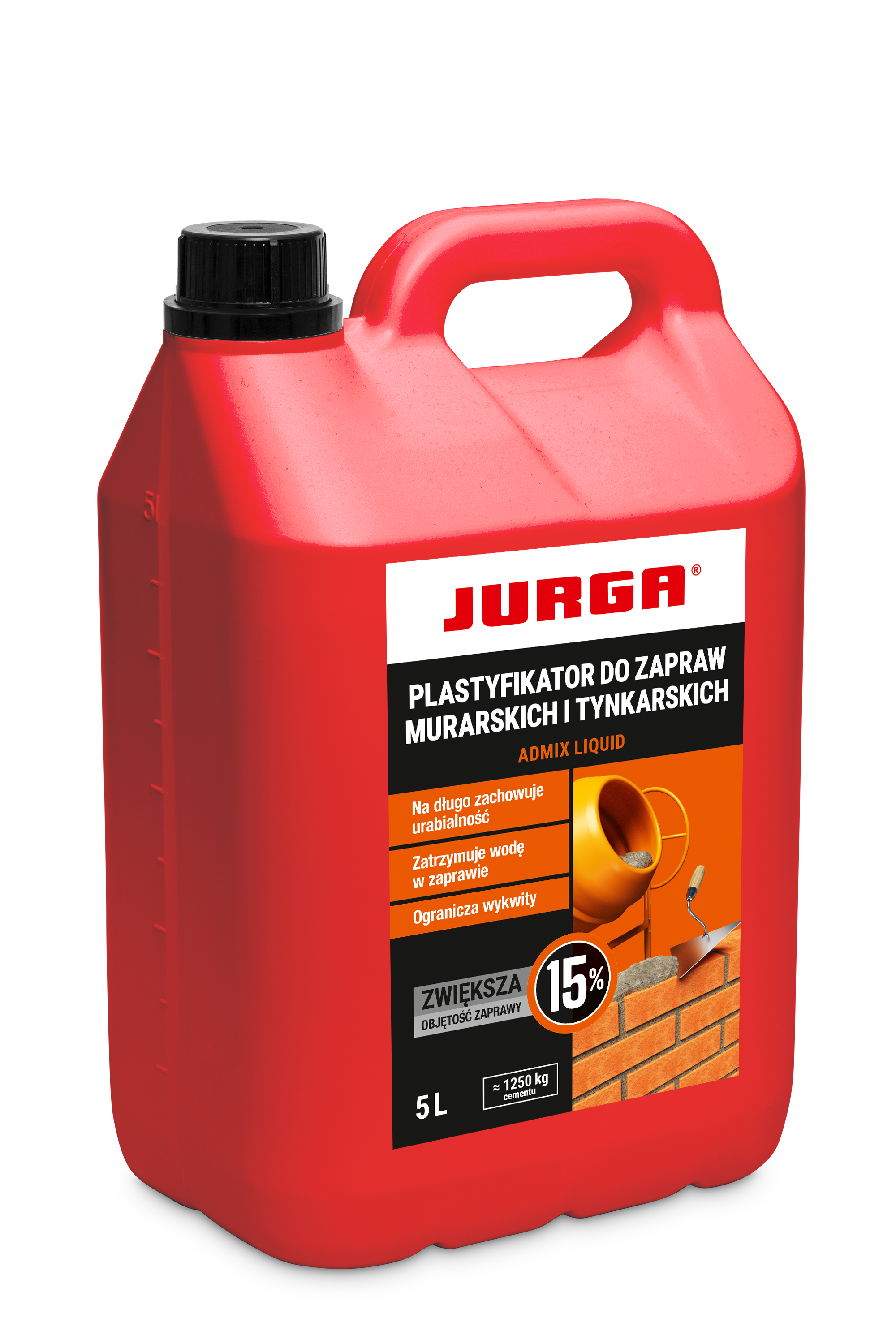 Plastyfikator do zapraw murarskich i tynkarskich 15% Admix 5 litrów Jurga