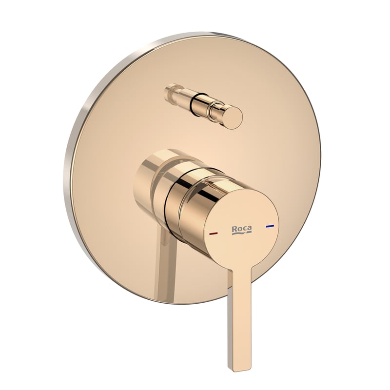 Bateria podtynkowa prysznicowa złota Naia Rose Gold 2F Roca