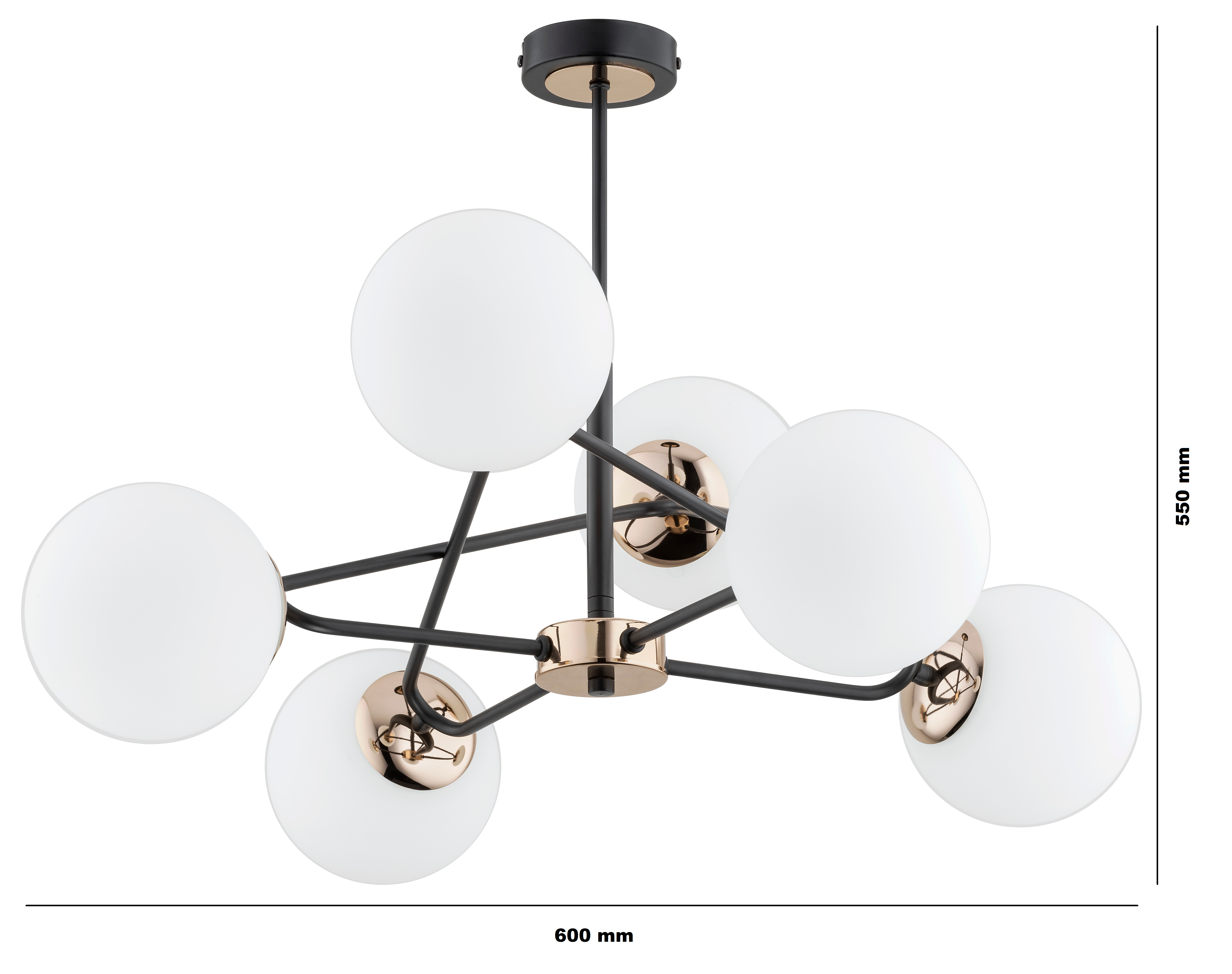 Lampa wisząca Sagito biała 6 x E14 Alfa - 4