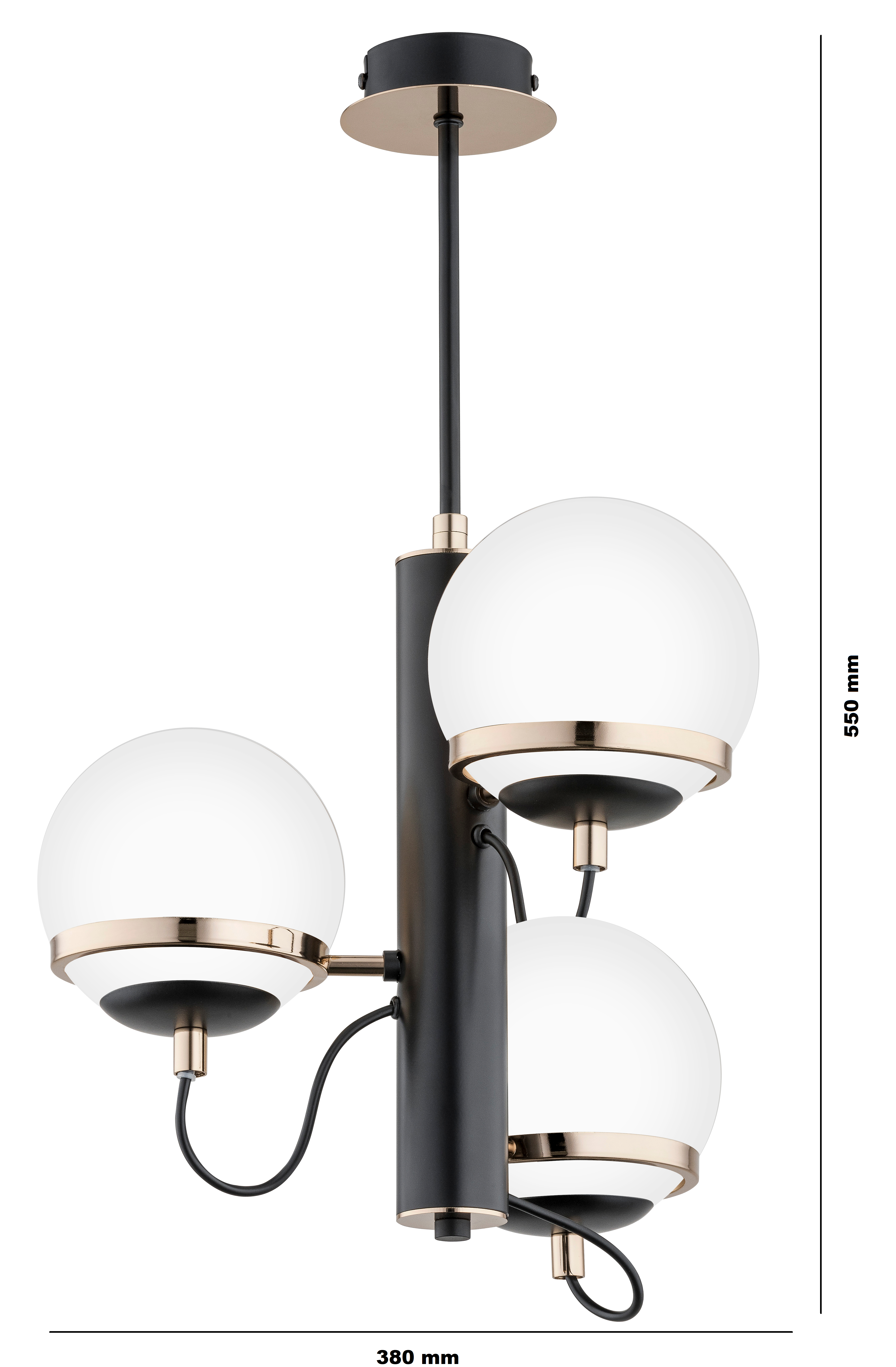 Lampa wisząca Lumina czarny 3 x E14 Alfa - 3
