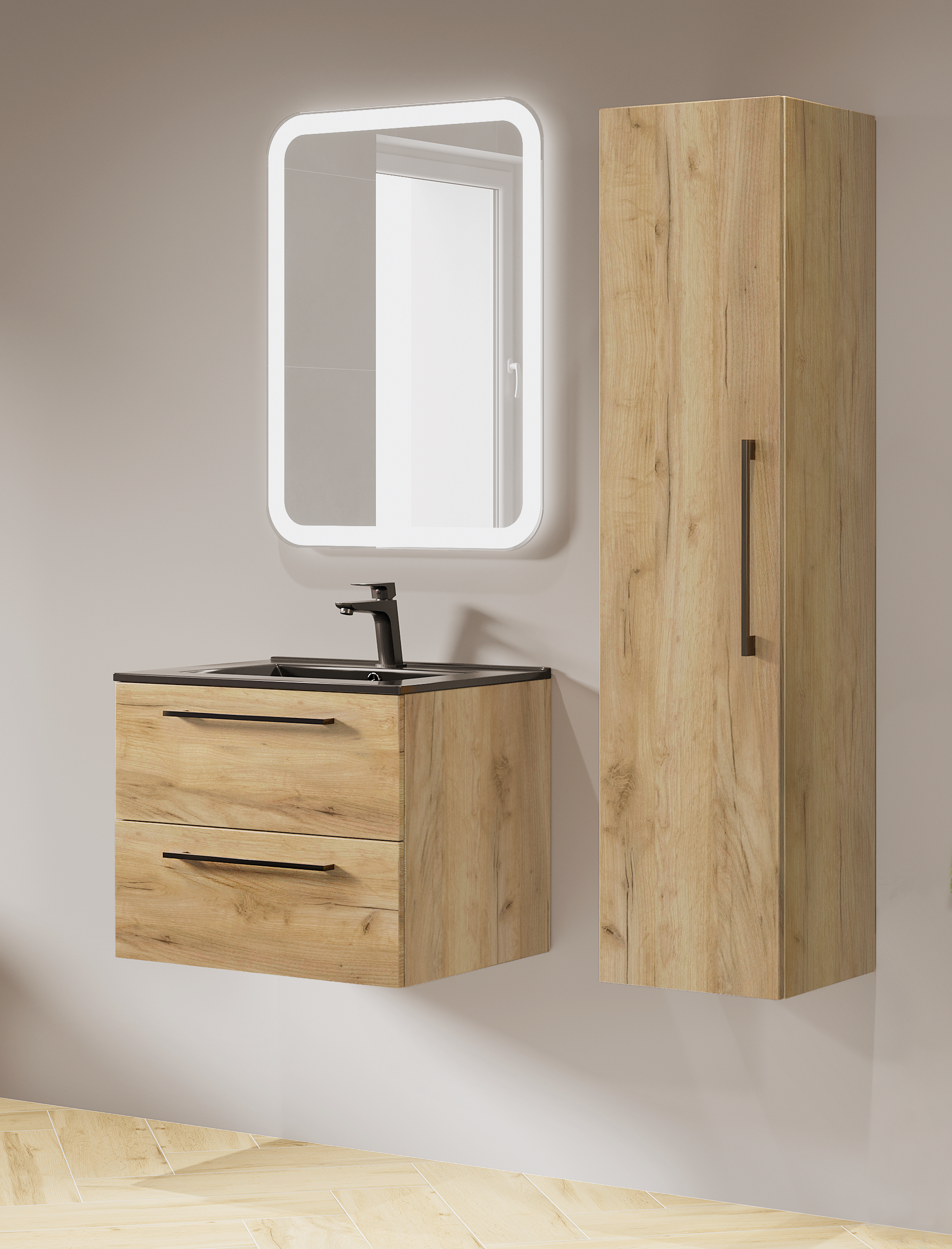 Szafka pod umywalkę Intenso Dąb 60 Sensea - 5