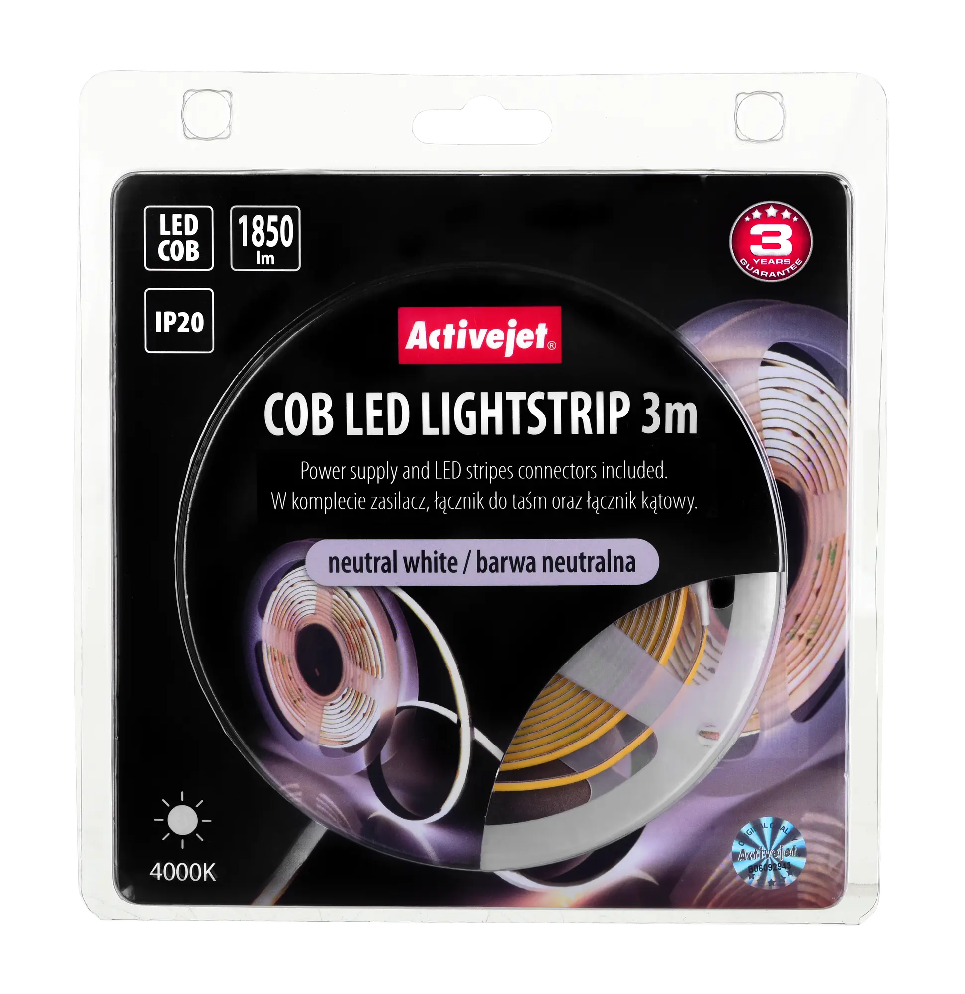 Taśma LED zestaw neutralna biel IP20 3 m Activejet - 7
