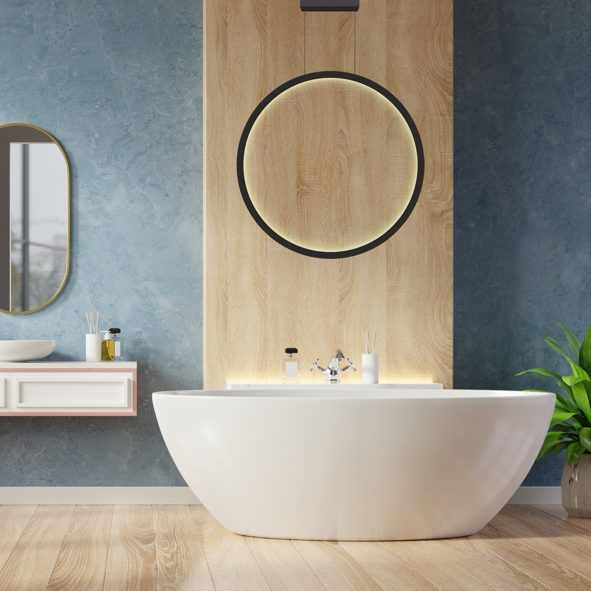 Lampa wisząca Mirror złota 60 cm 1050 lm LED Light Prestige - 2