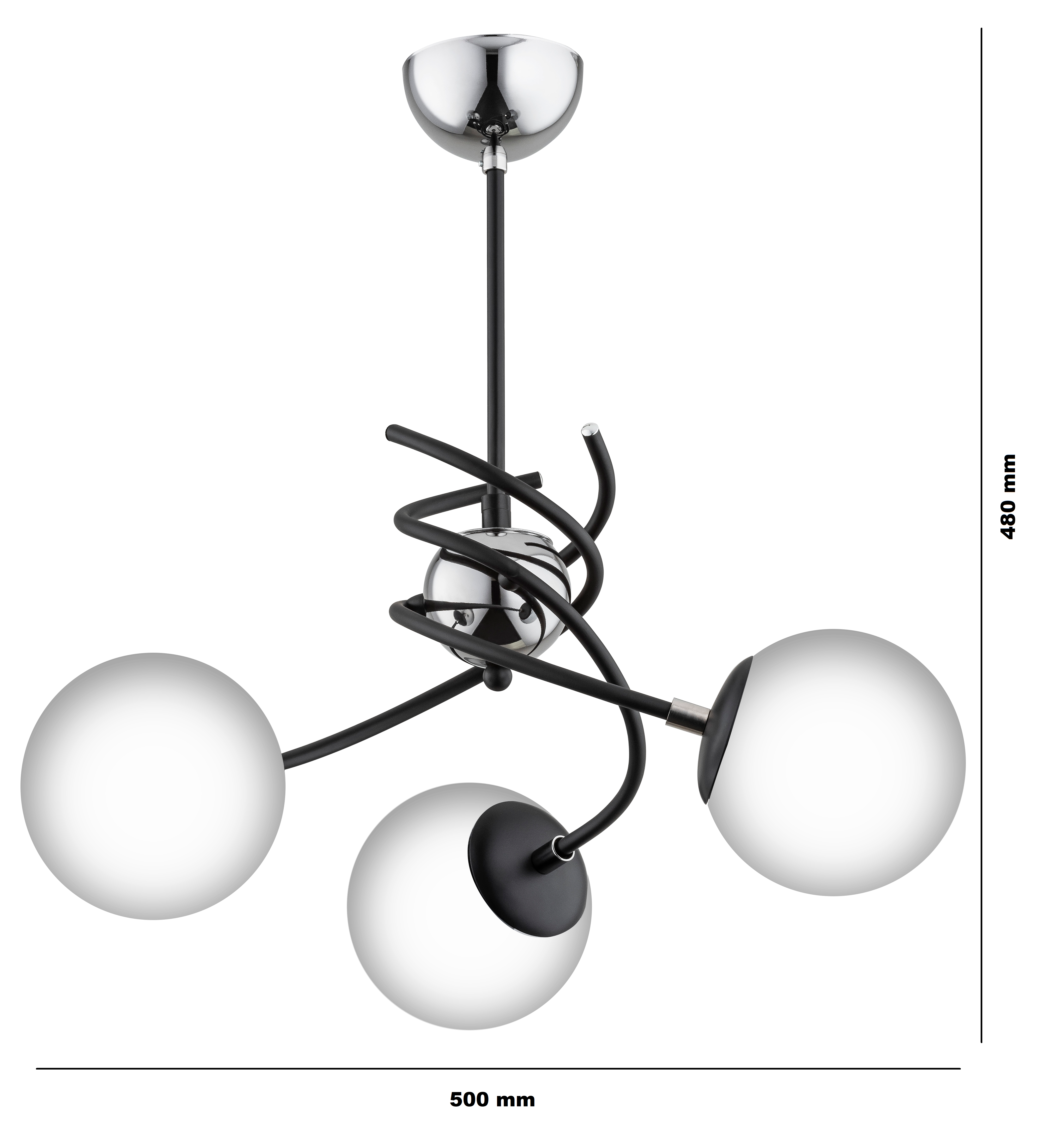 Lampa wisząca Salsa White czarna 3 x E14 Alfa - 3