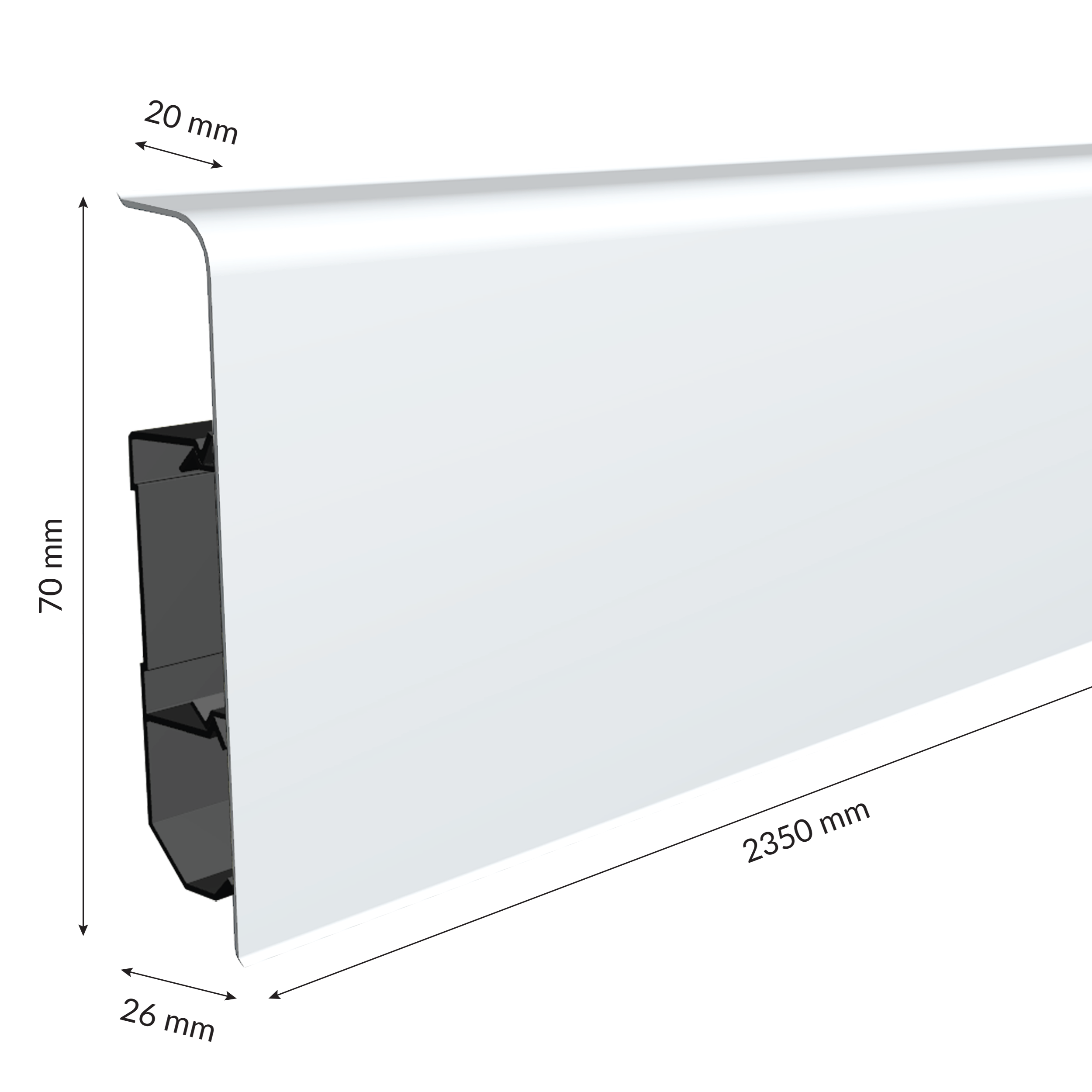 Listwa przypodłogowa pcv Biała 70mm ARTENS - 8