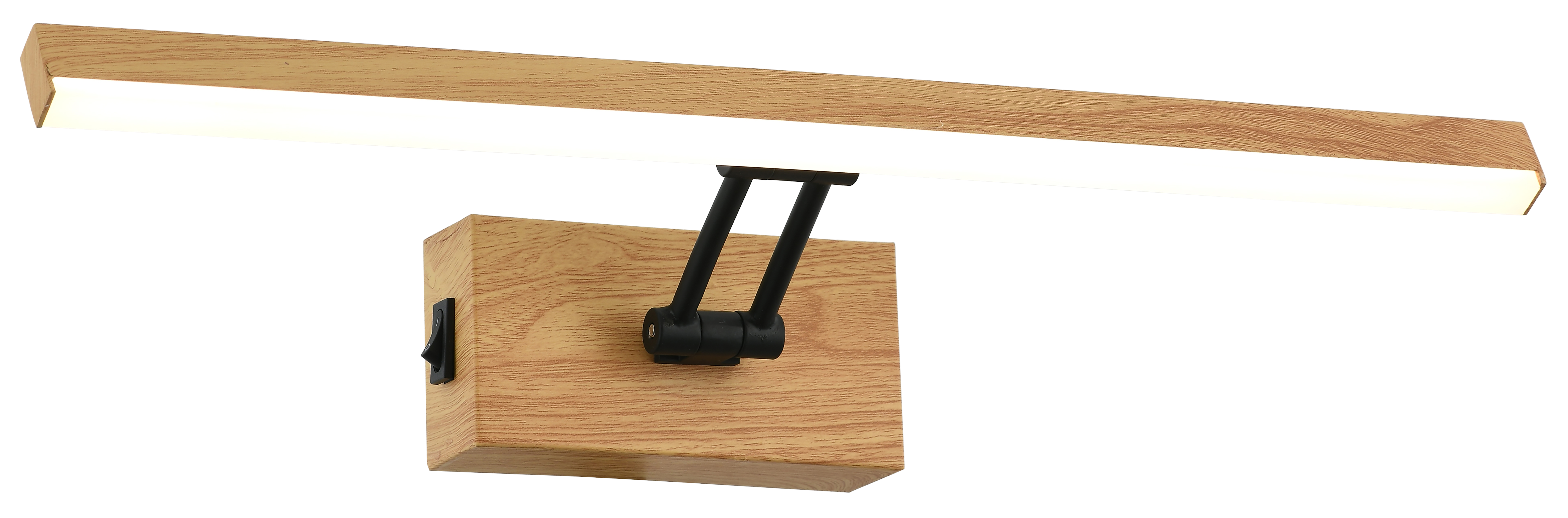 Kinkiet Lester 40 cm czarny z imitacją drewna 4000 lm LED Reality - 3