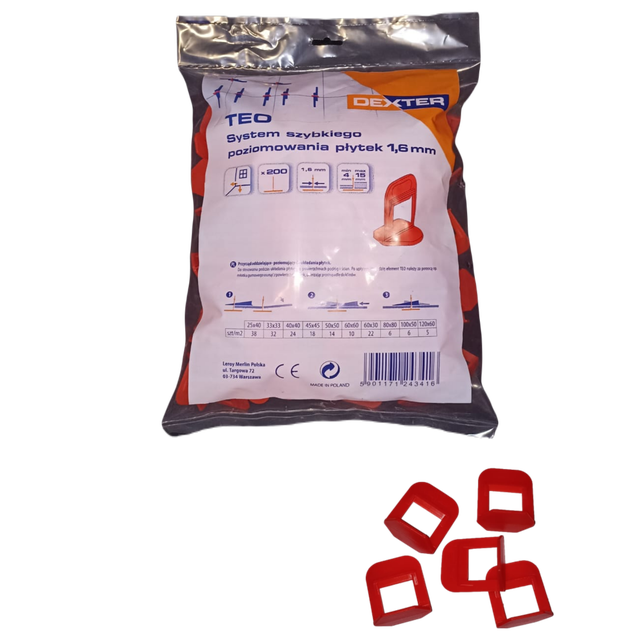 System poziomujący 200 SZT 1.6 MM TEOKLIN