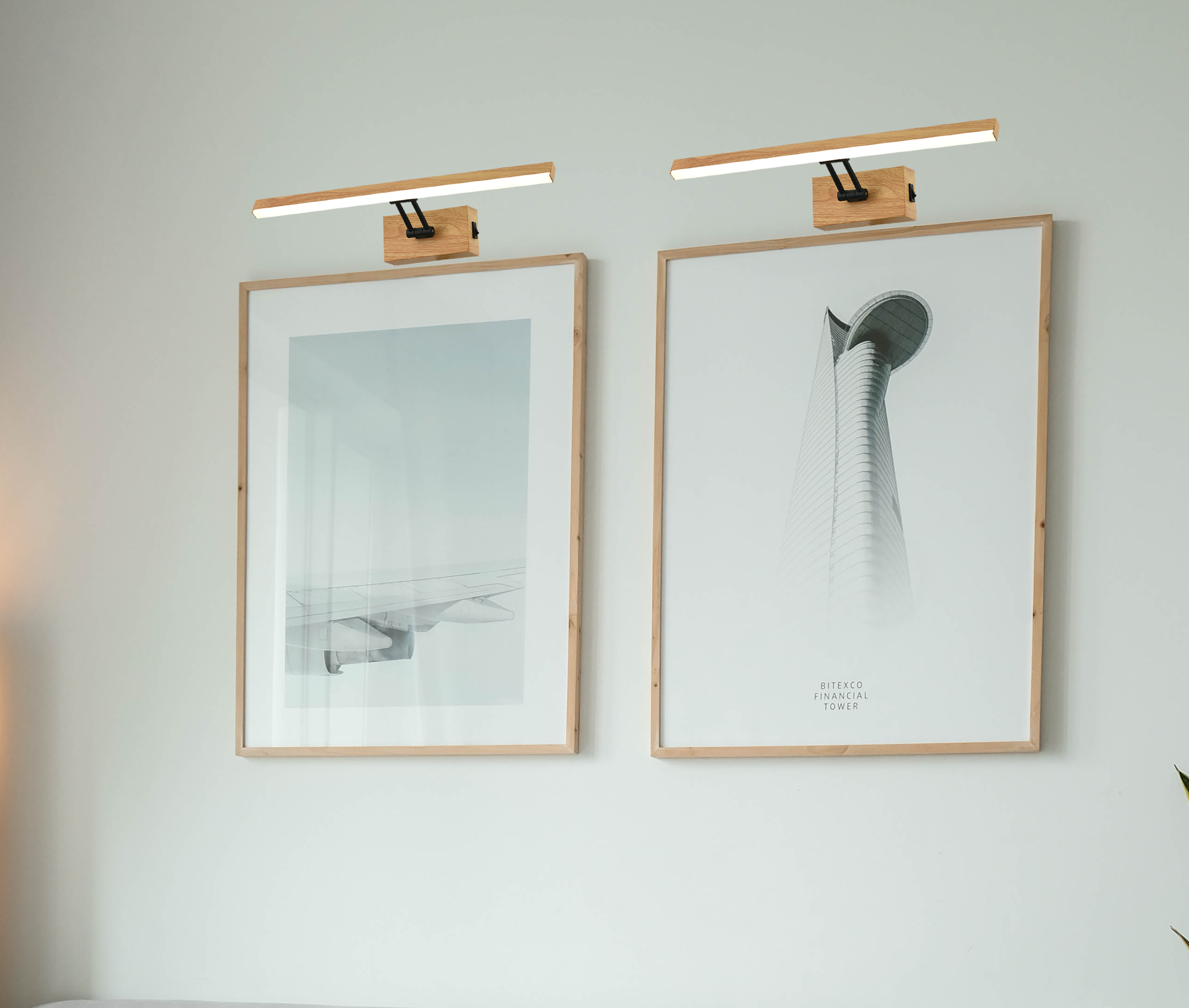 Kinkiet Lester 40 cm czarny z imitacją drewna 4000 lm LED Reality - 2