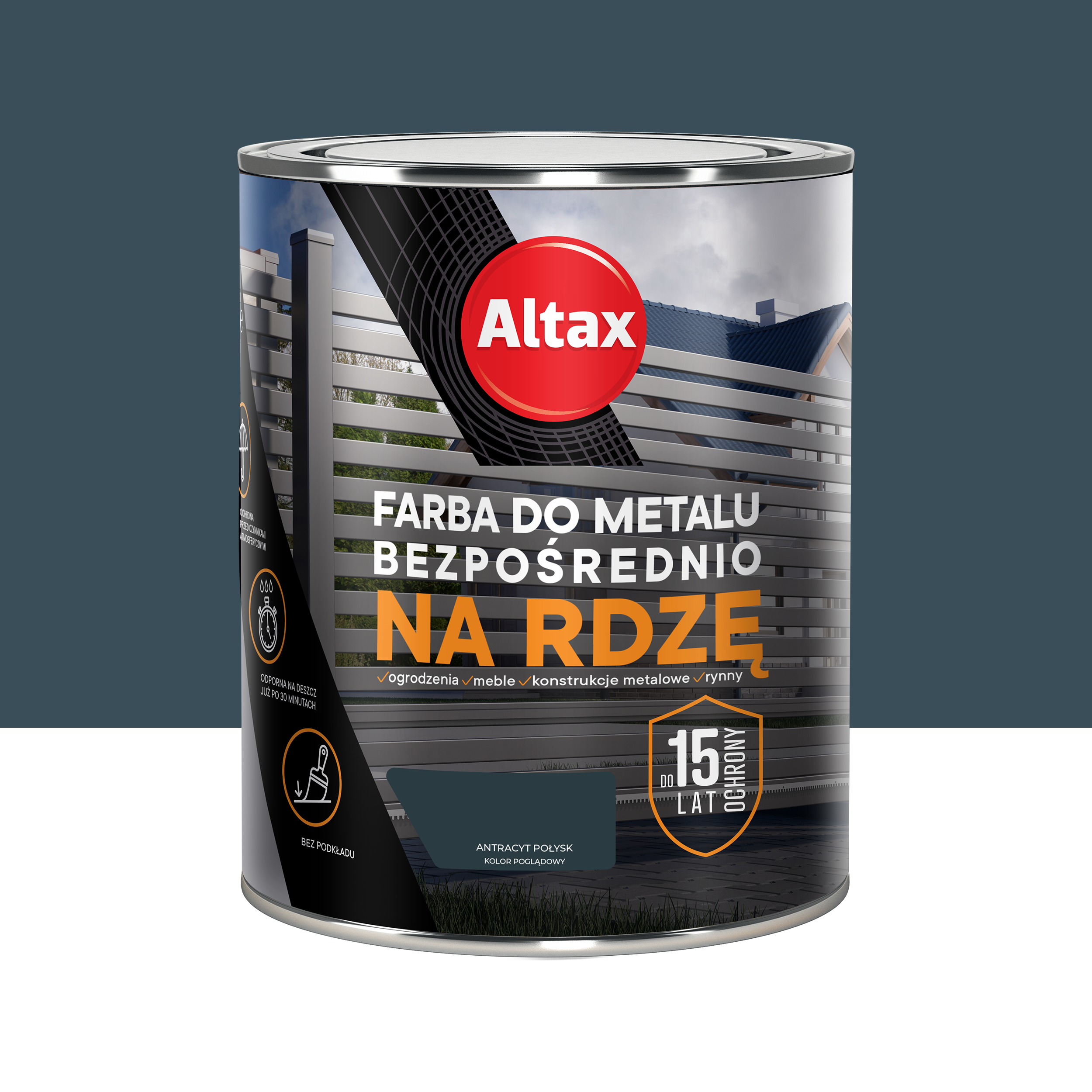 Farba antykorozyjna Na Rdzę 0.75 l połysk antracyt Altax