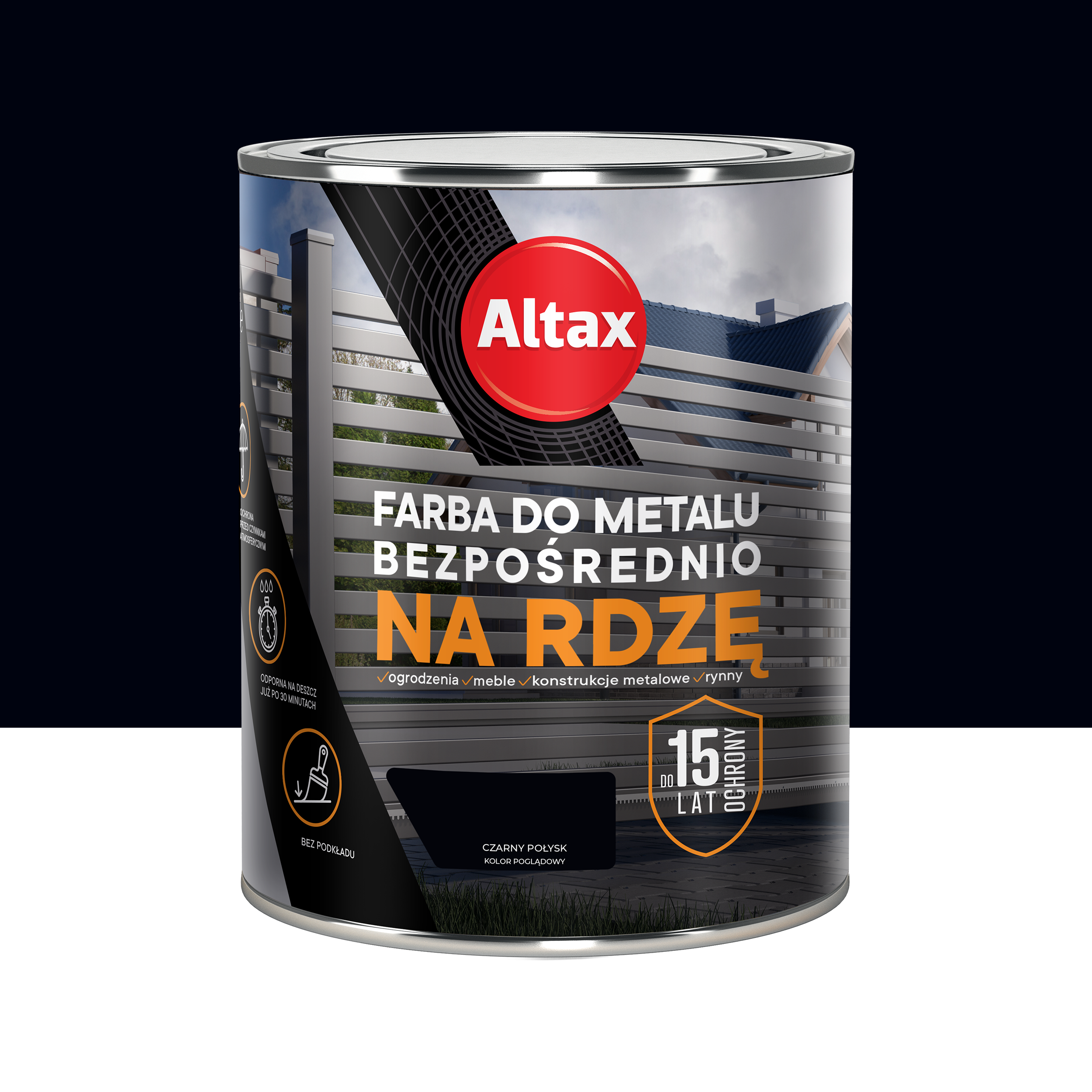 Farba antykorozyjna Na Rdzę 0.75 l połysk czarny Altax