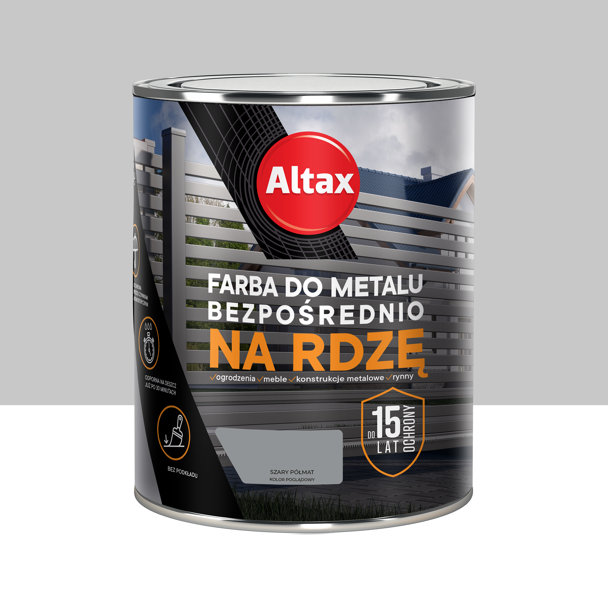 Farba antykorozyjna Na Rdzę 0.75 l półmat szary Altax