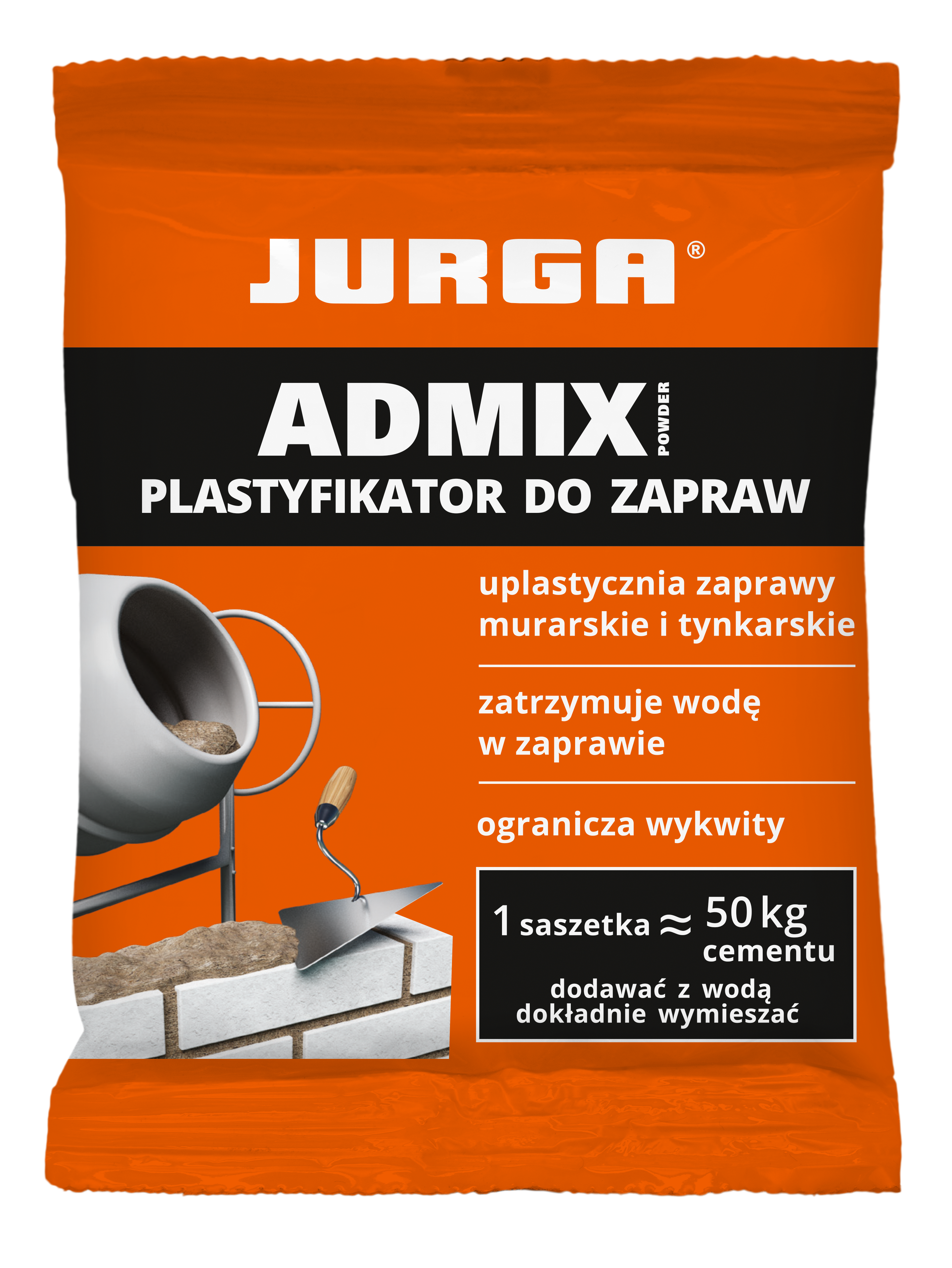 Plastyfikator sypki do zapraw murarskich i tynkarskich Admix Jurga