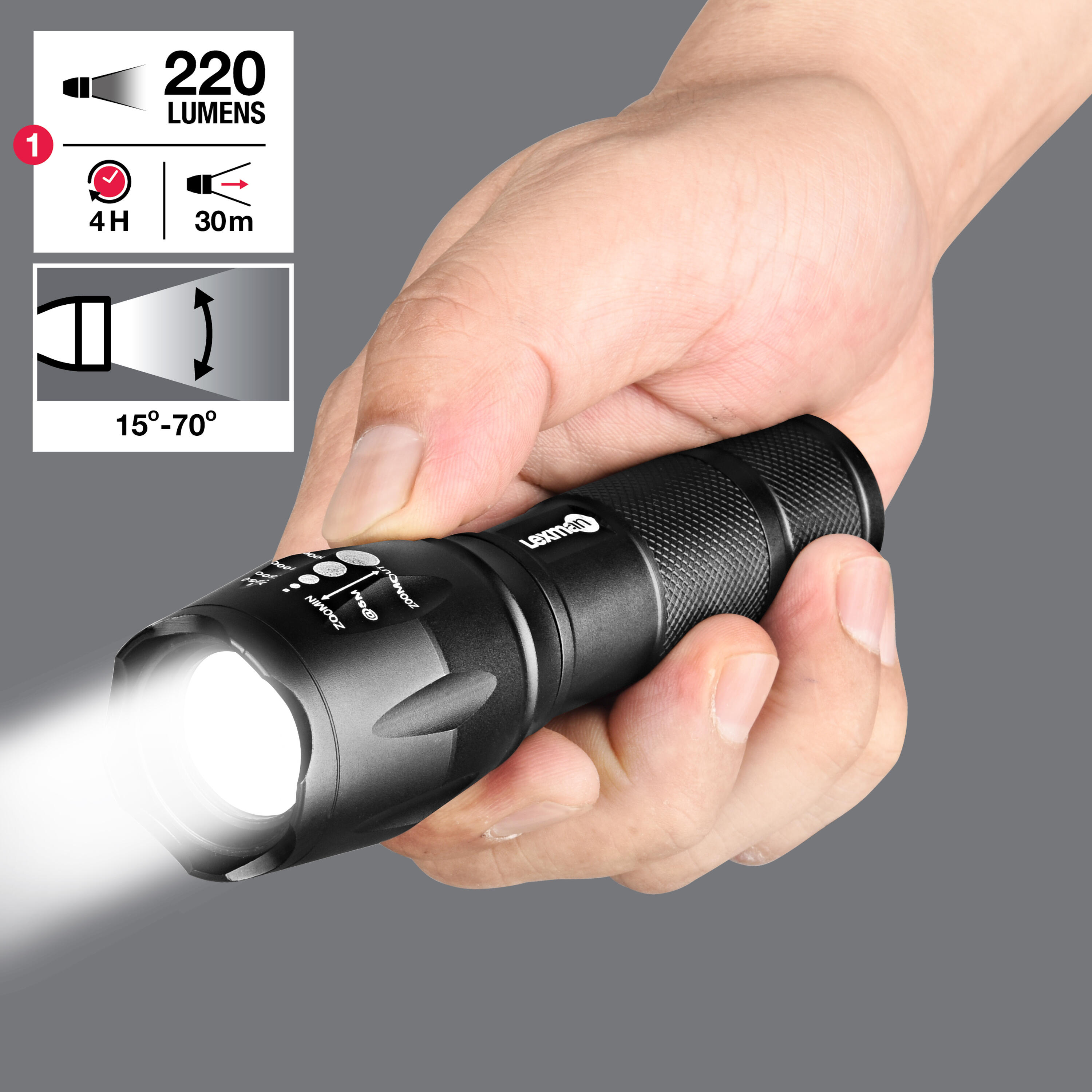 Lampada tascabile LEXMAN zoom 11953074 led 220 LM - 4