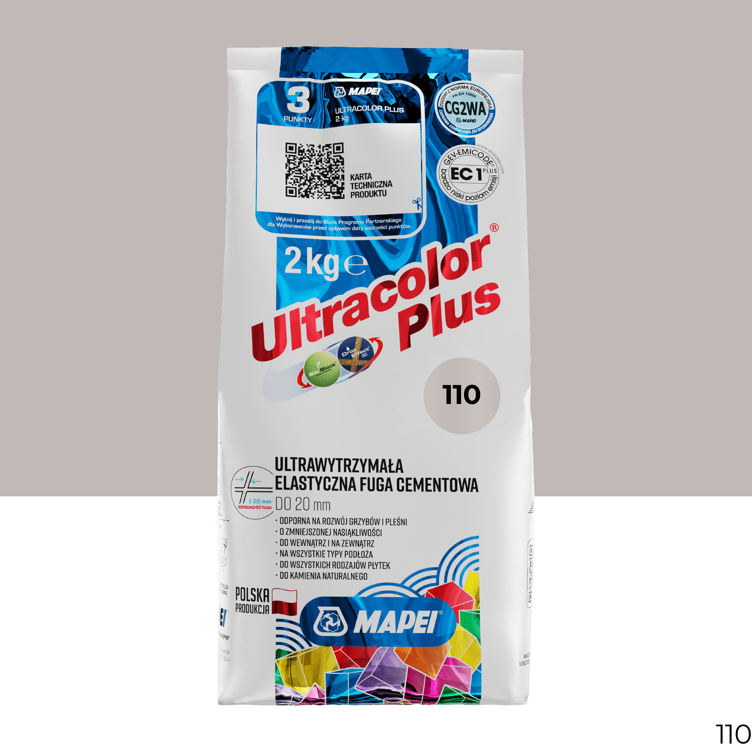 Fuga elastyczna Ultracolor Plus 110 Manhattan 2 kg Mapei - Leroy Merlin