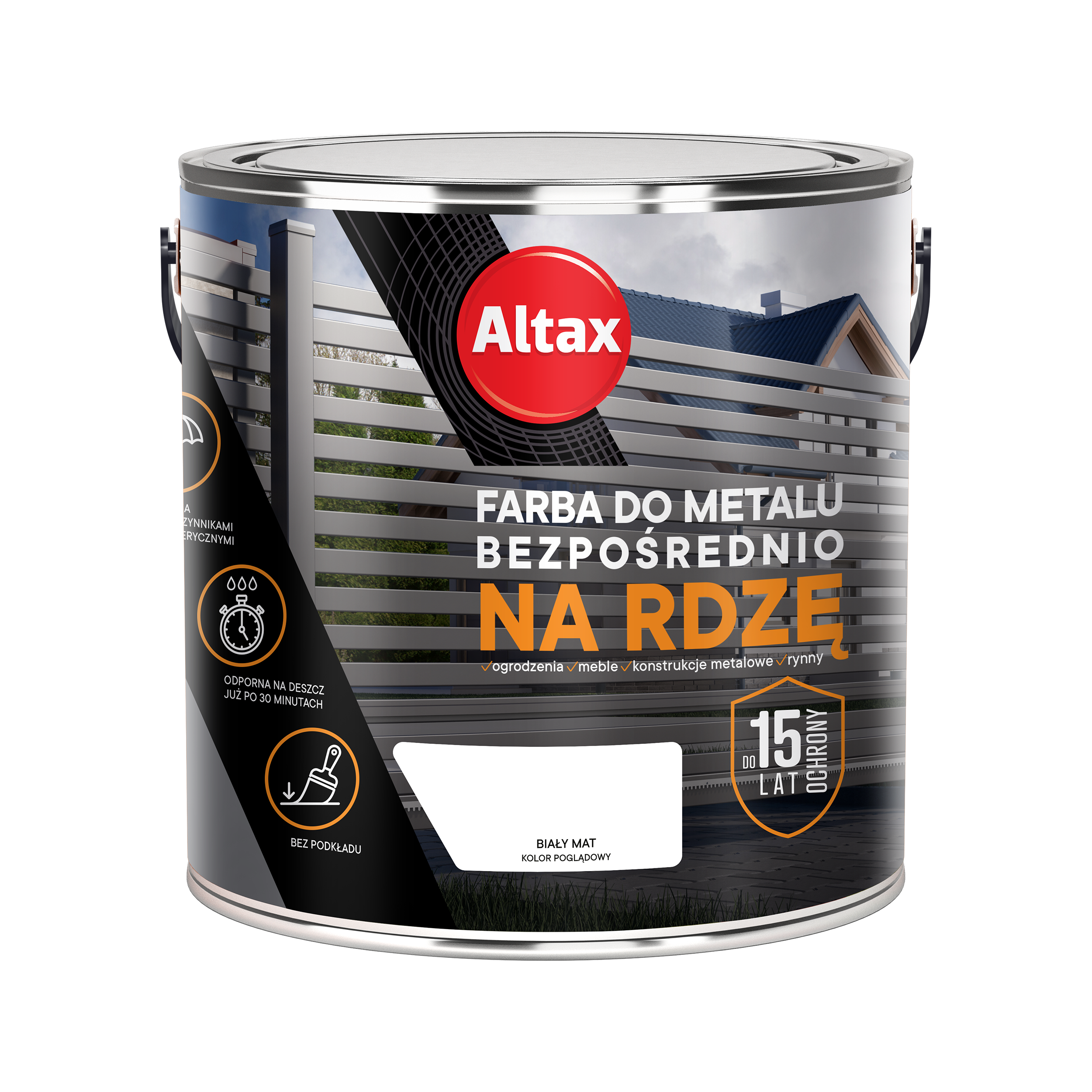 Farba antykorozyjna Na Rdzę 2.5 l mat biały Altax