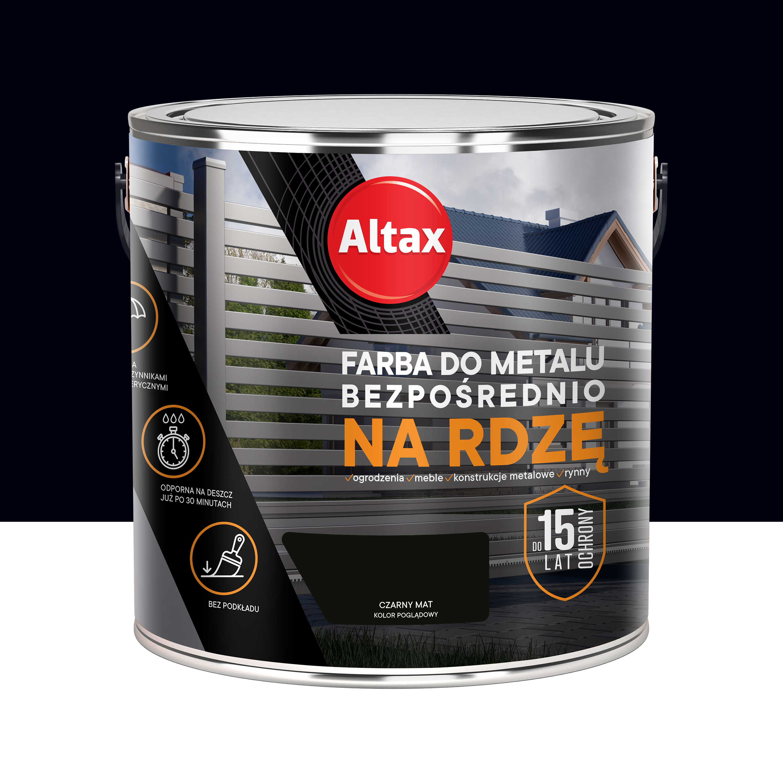 Farba antykorozyjna Na Rdzę 2.5 l mat czarny Altax