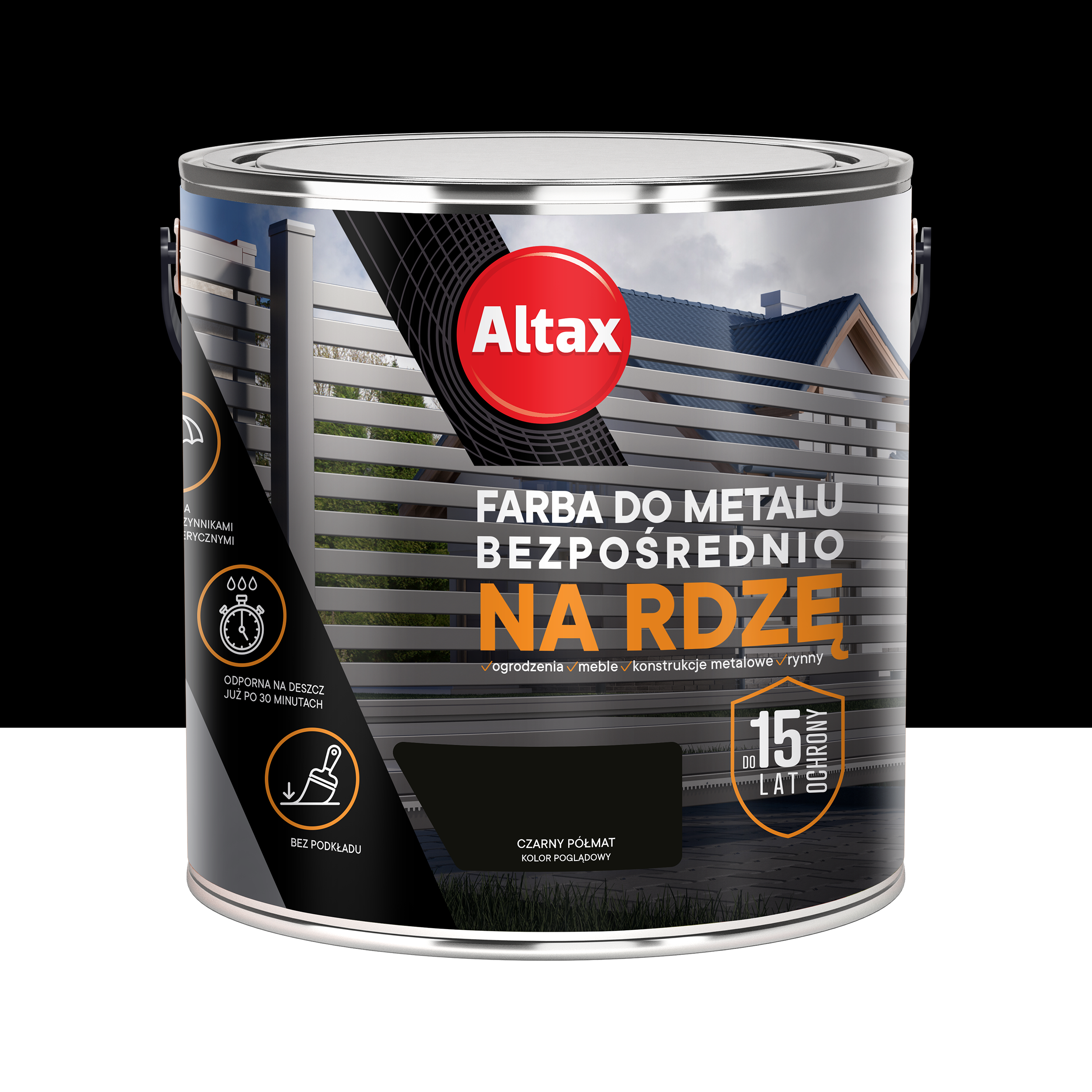 Farba antykorozyjna Na Rdzę 2.5 l półmat czarny Altax