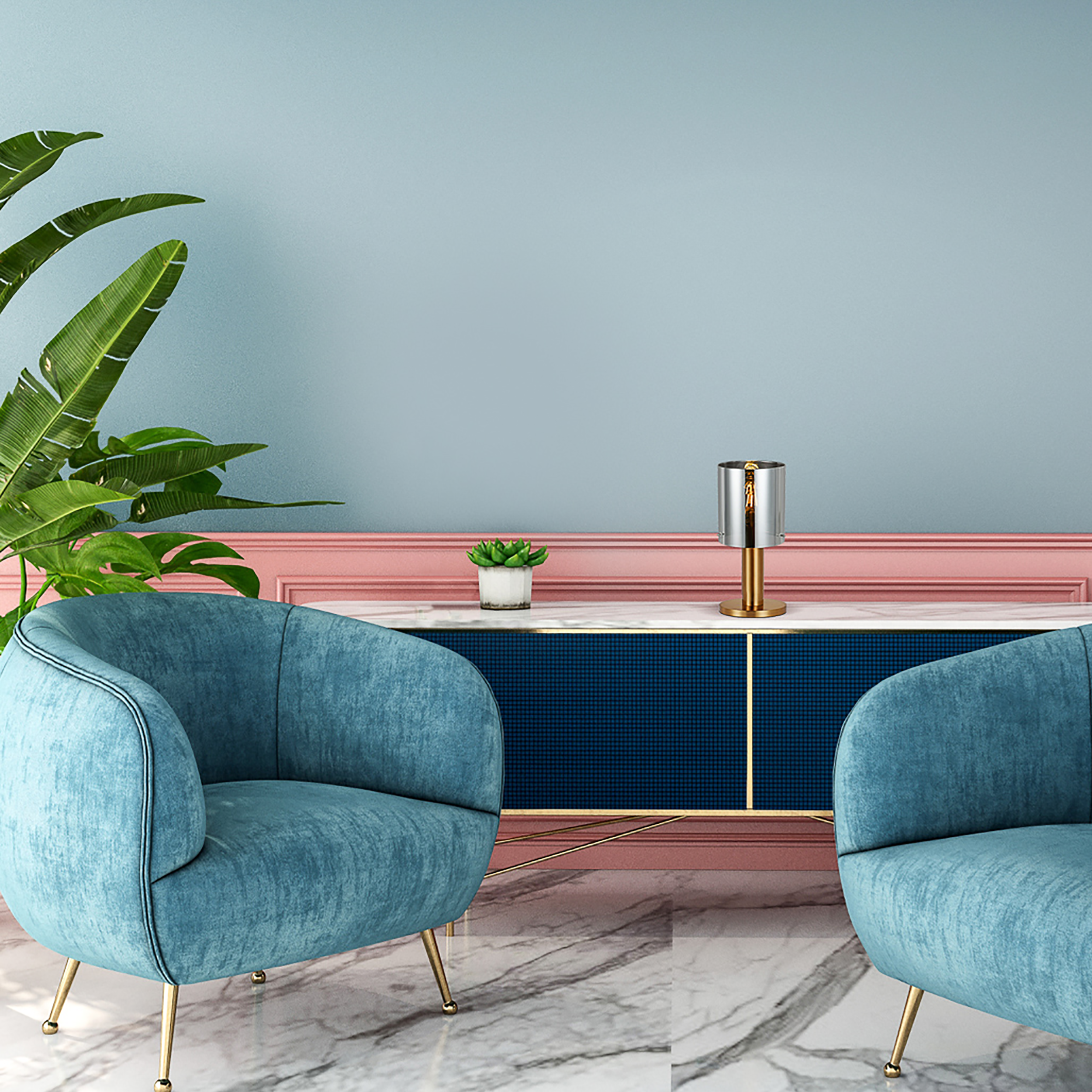 Lampa stołowa Sardo mosiądz E27 Italux - 2