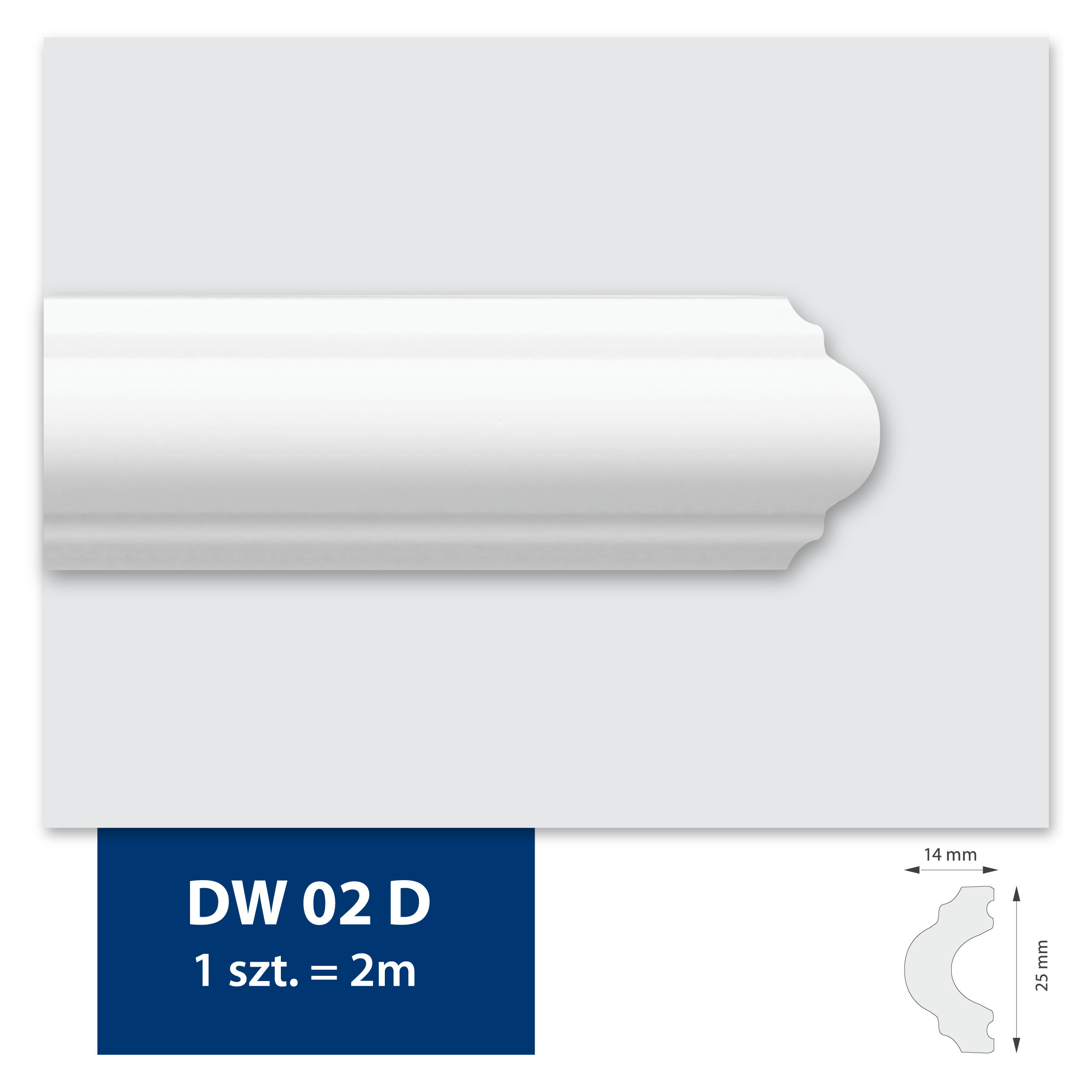 Listwa ścienna DW02D z polistyrenu 2.5 x 200 cm DMS - 6