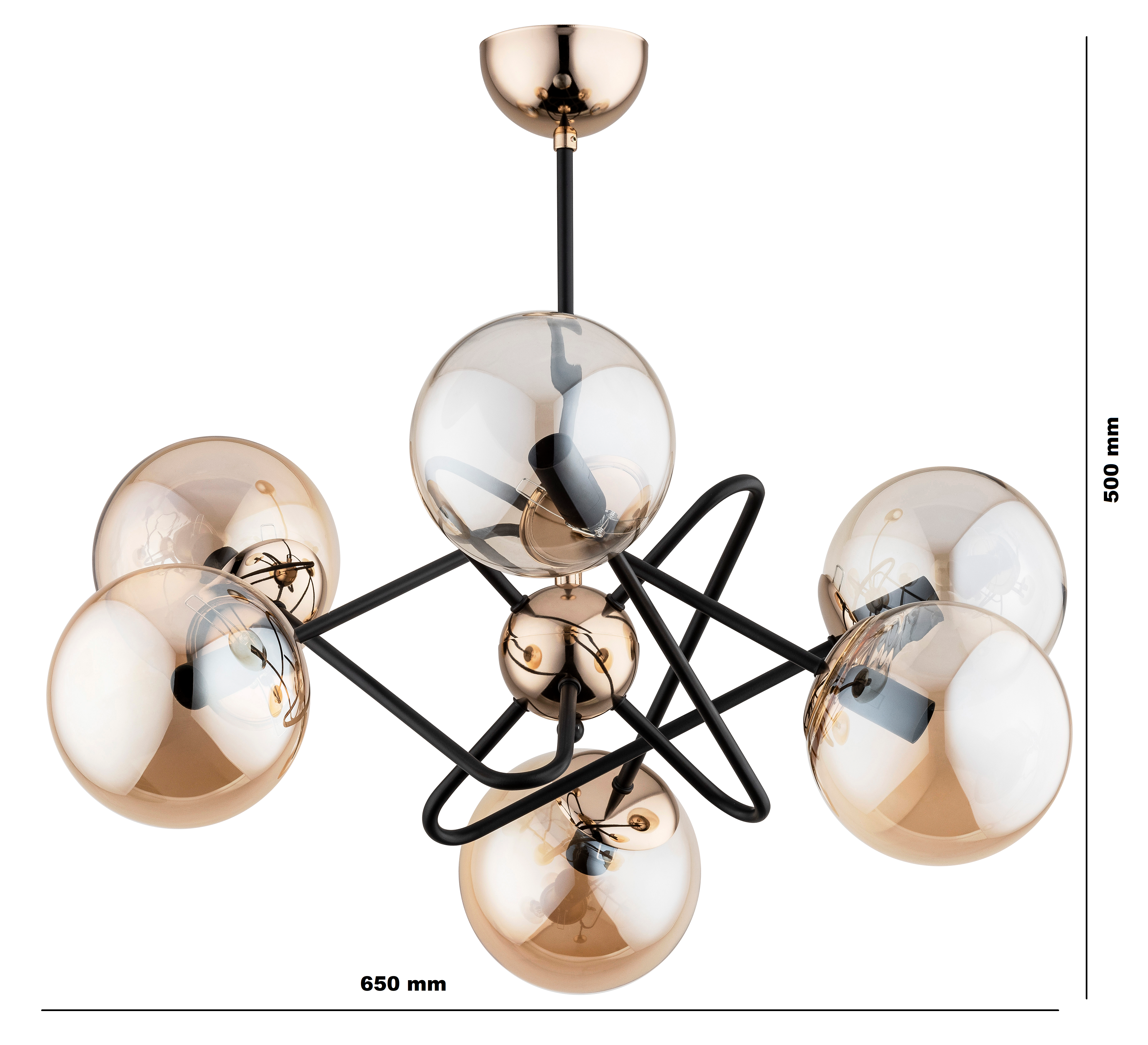 Lampa wisząca Virginia złota 6 x E14 Alfa - 3