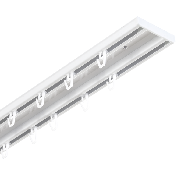 Szyna sufitowa 2-torowa 200 cm biała aluminiowa z akcesoriami Inspire