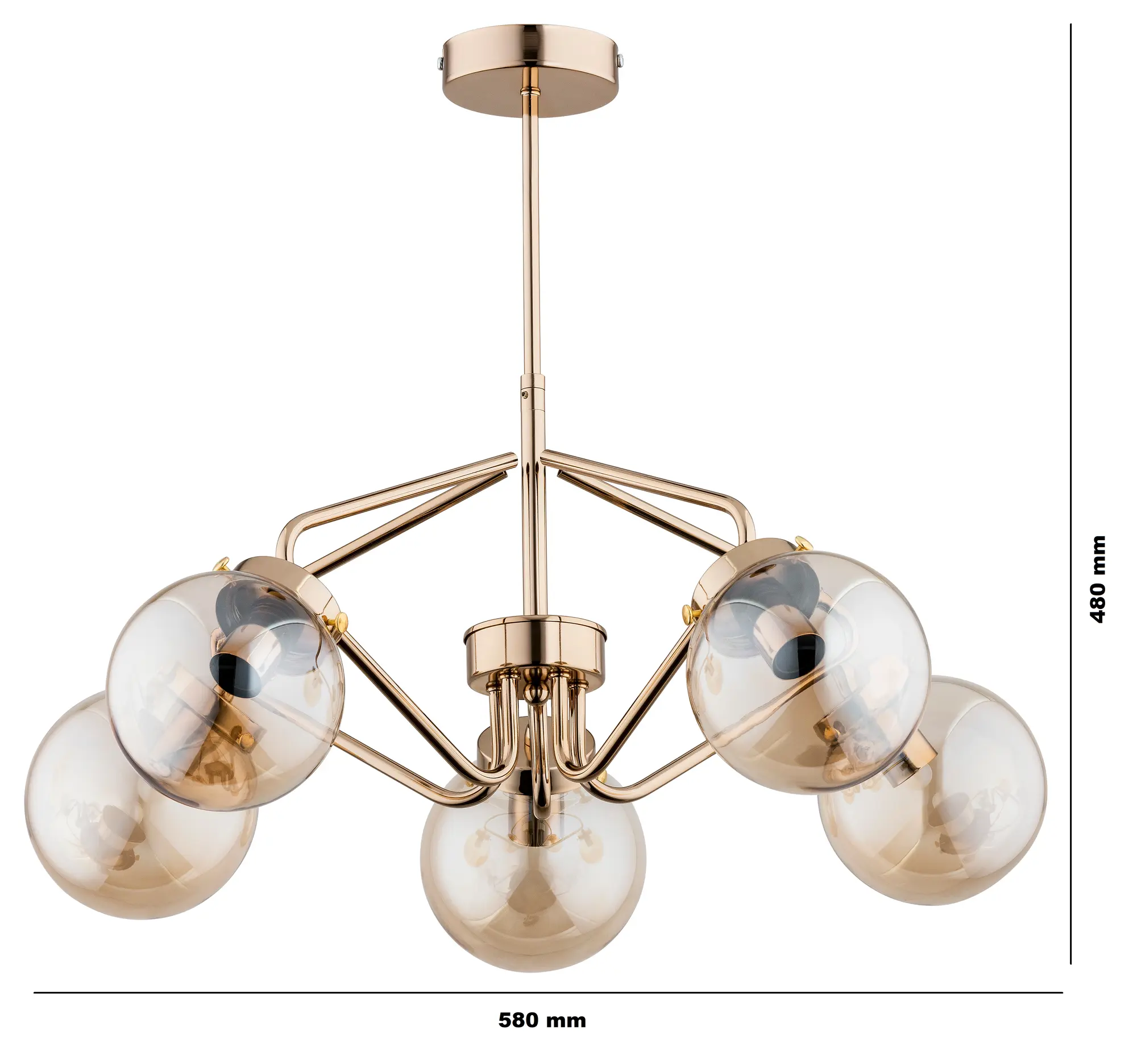 Lampa wisząca Barsum złota 5 x E14 Alfa - 3