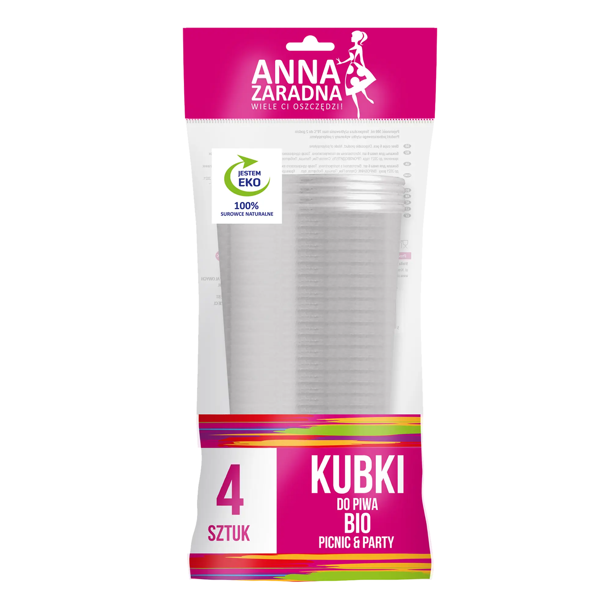 Kubki do piwa bio 4szt. Anna Zaradna
