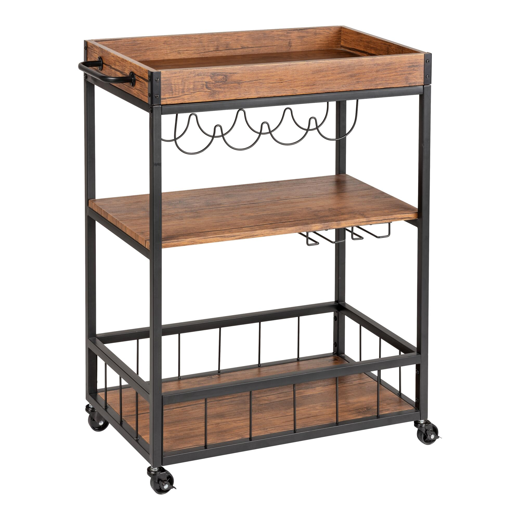 Stolik barowy na któłkach Rustico czarny