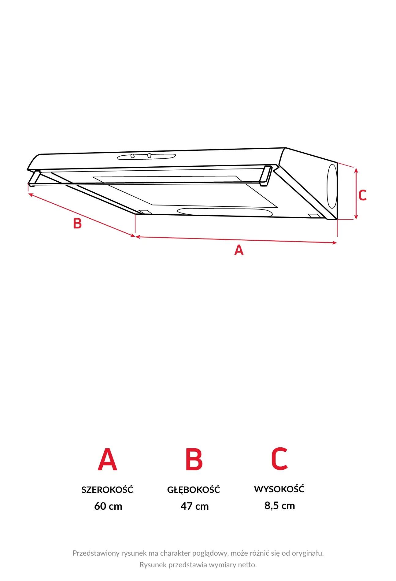 Okap podszafkowy OSC6132W 60 cm Amica - 2