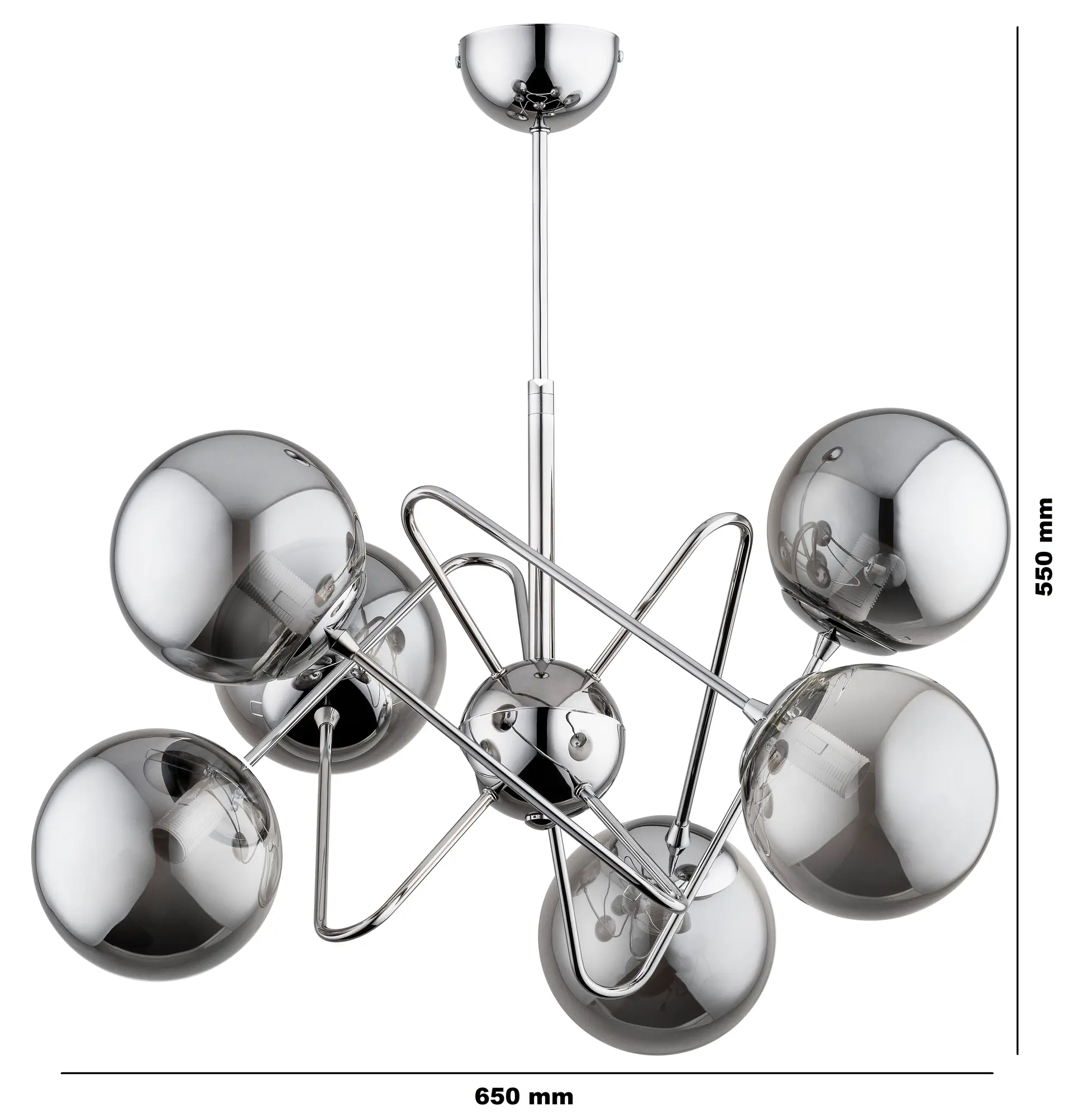 Lampa wisząca Cantara srebrna 6 x E14 Alfa - 3