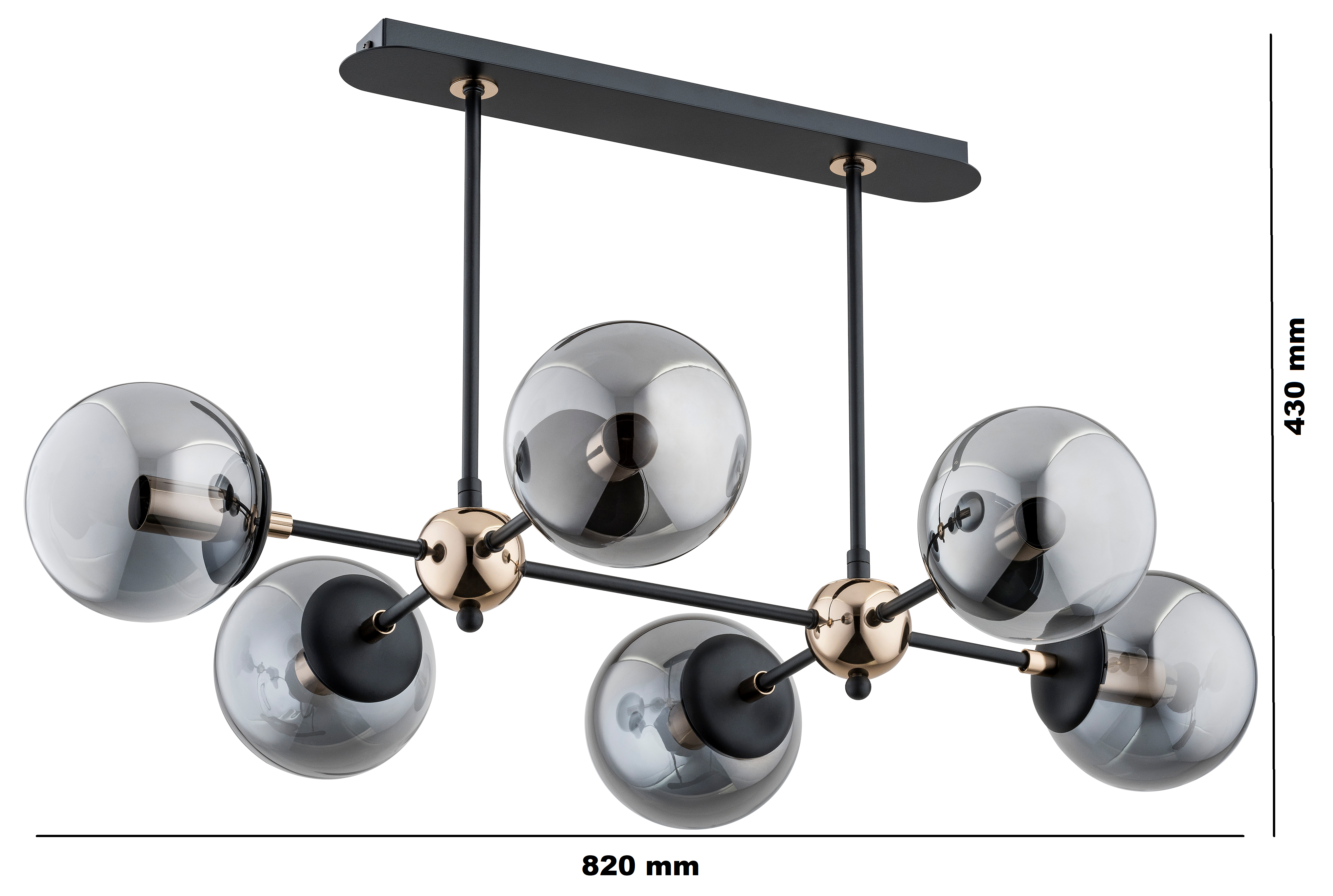 Lampa wisząca Denar srebrna 6 x E14 Alfa - 3