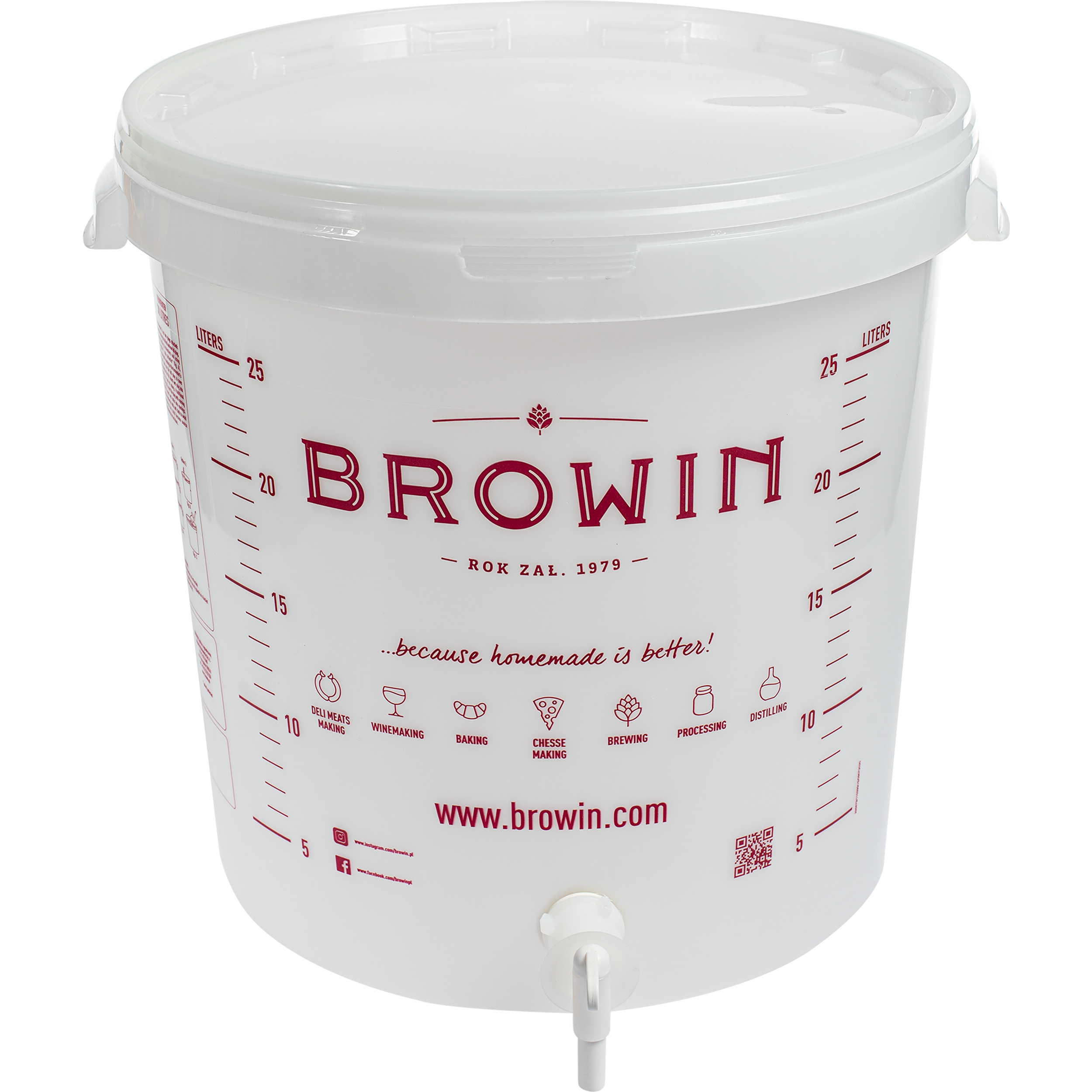 Pojemnik beczka fermentacyjna 30l z kranem Browin