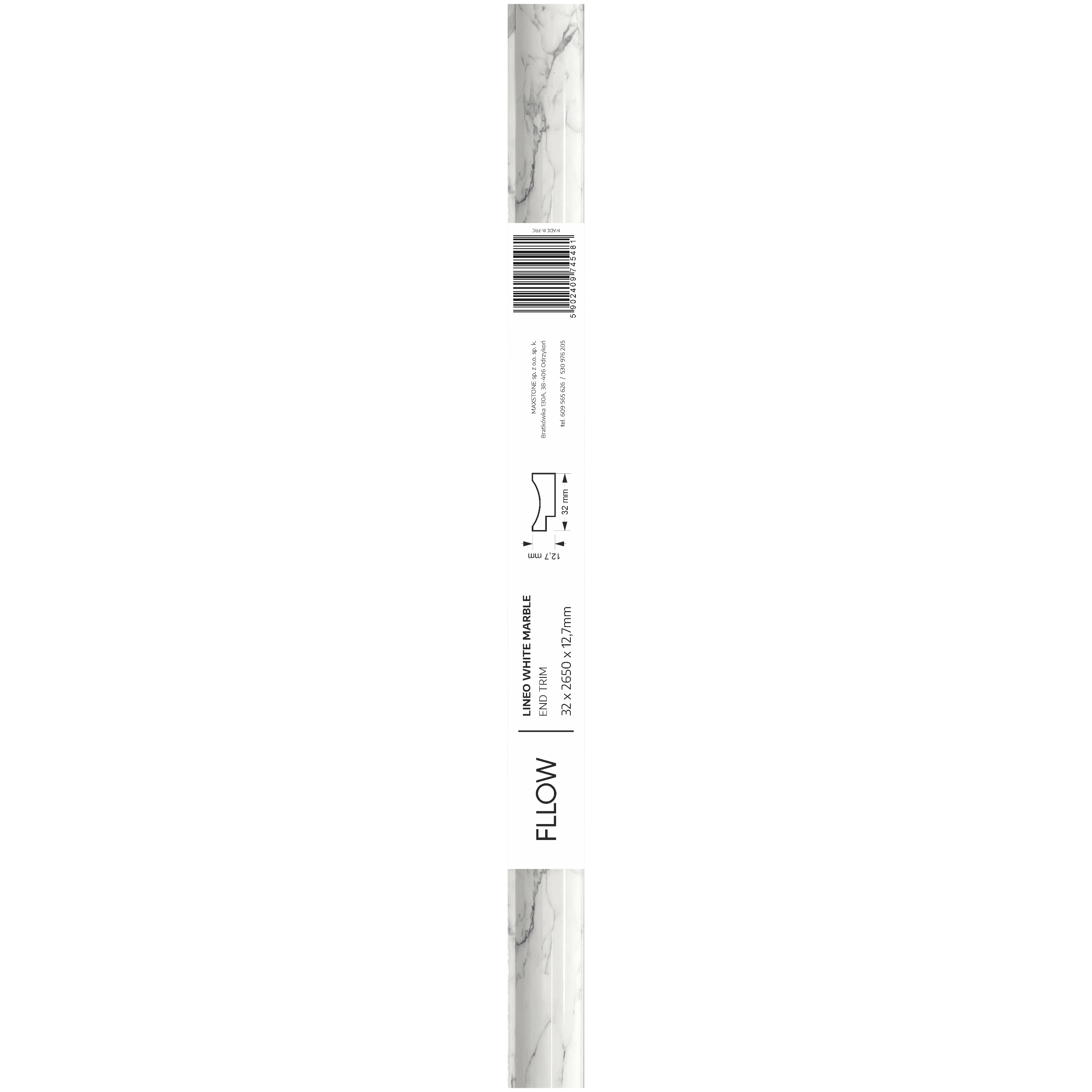 Panele lamele ścienne PCV dekoracyjne Lineo White Oak moduł końcowy Fllow - 5