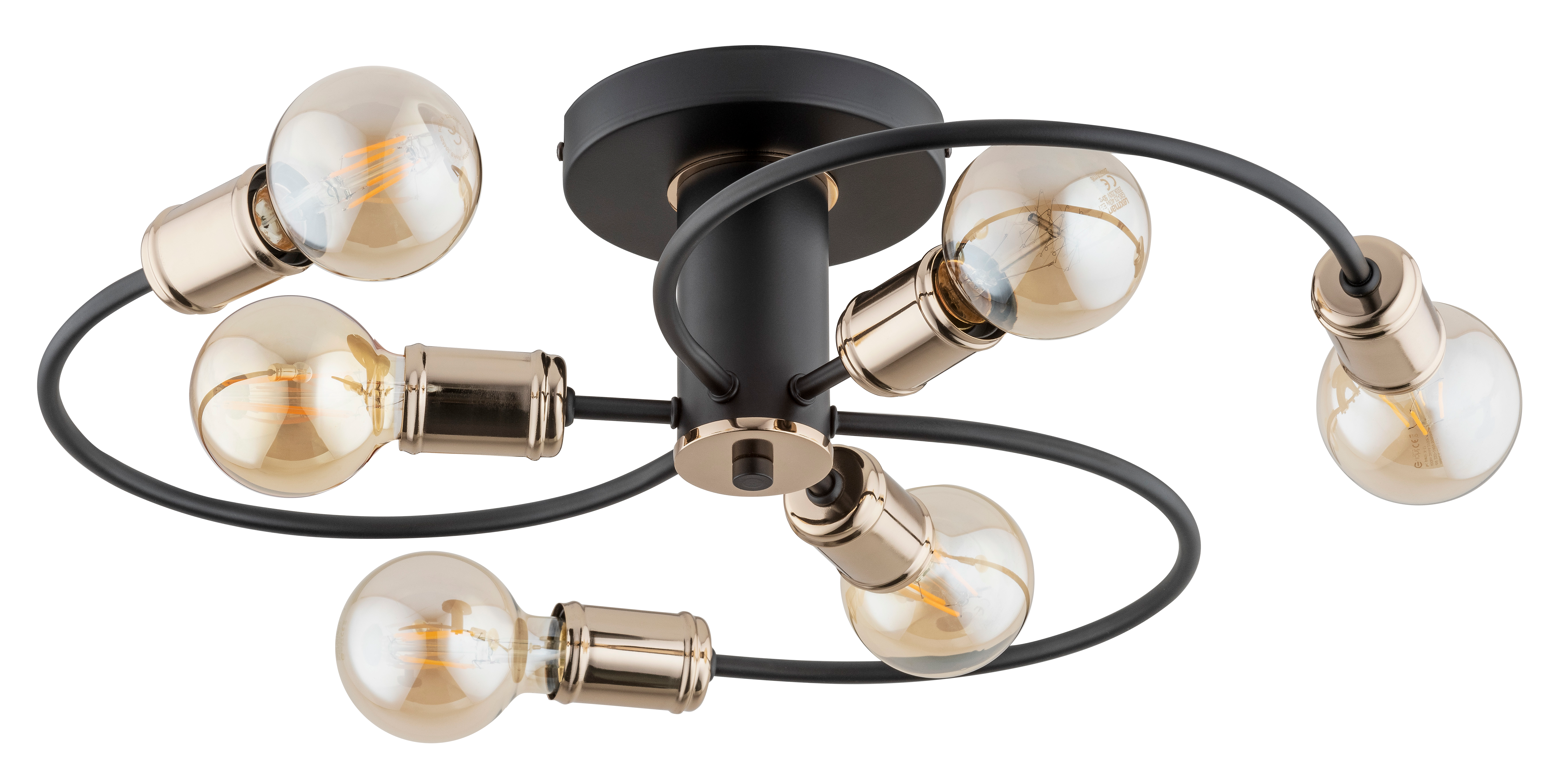 Lampa sufitowa Samba czarno-złota E27 Alfa