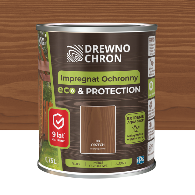 Impregnat do drewna 0.75 l Orzech Drewnochron