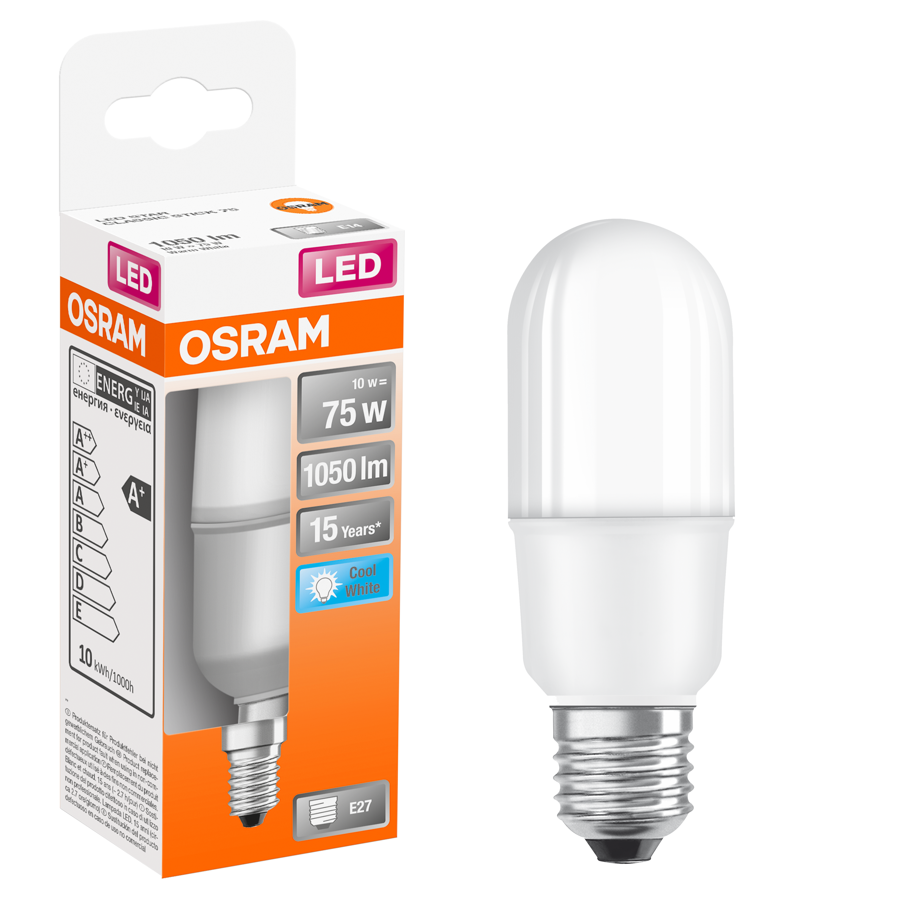 Żarówka LED E27 10 W = 75 W 1050 lm Neutralna biel Osram