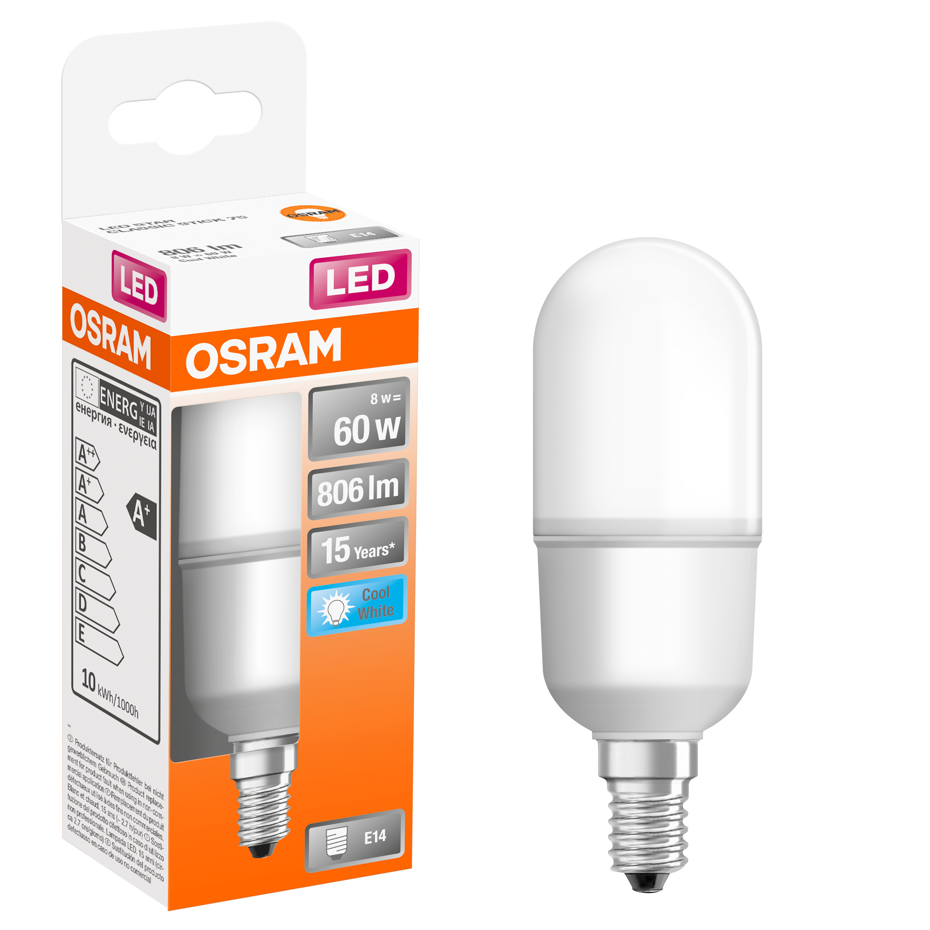 Żarówka LED E14 8 W = 60 W 806 lm Neutralna biel Osram