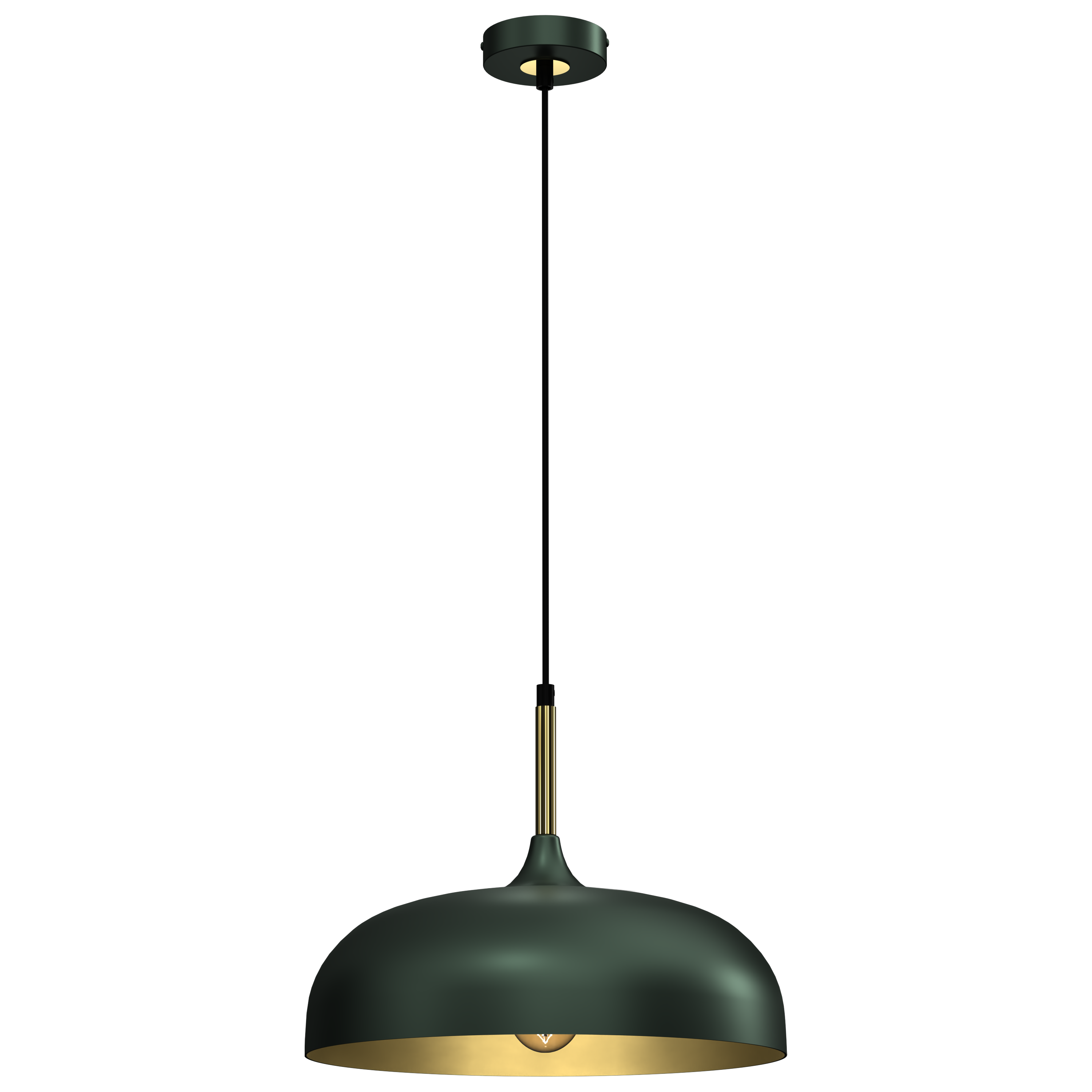 Lampa wisząca Lincoln zielona E27 Milagro