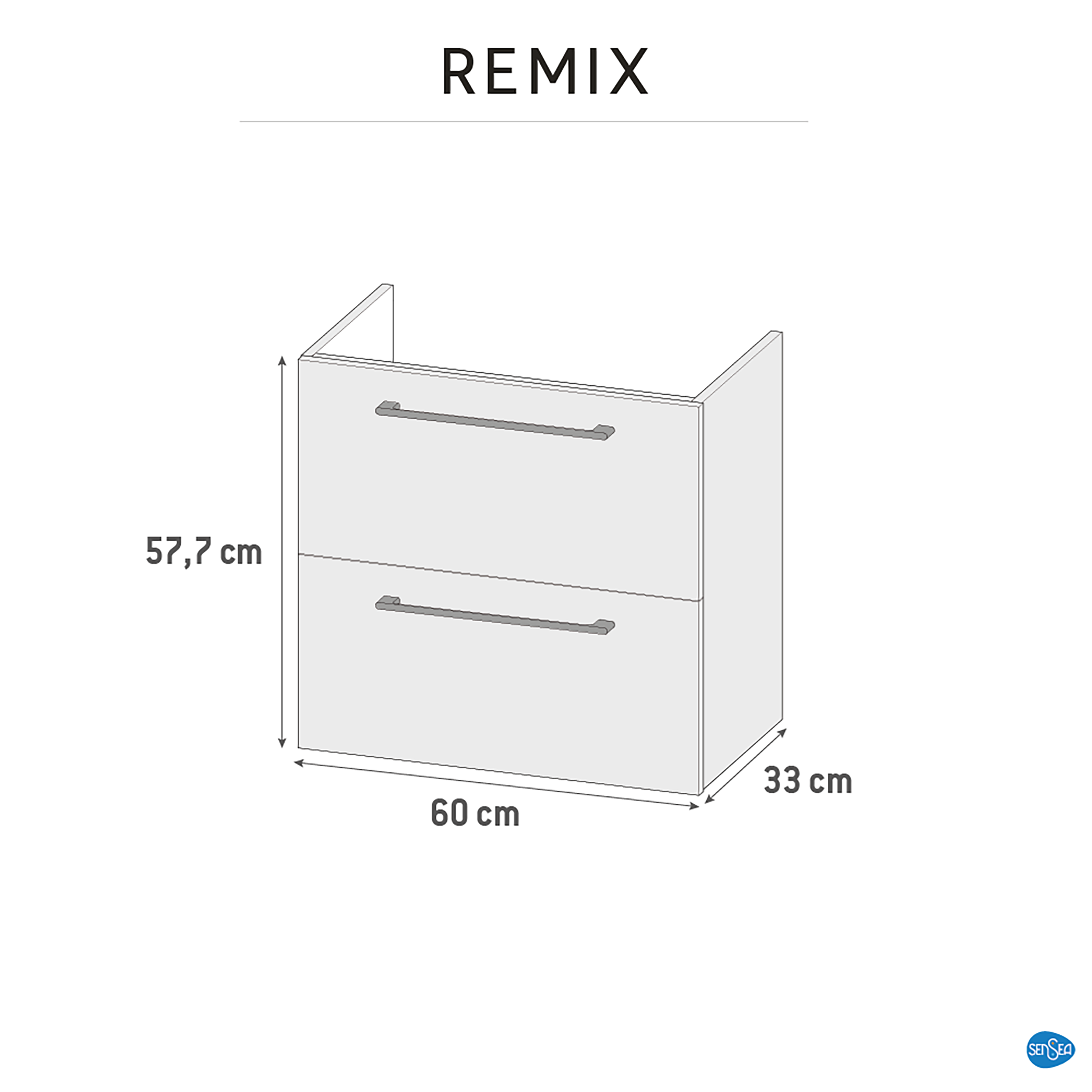 Szafka pod umywalkę Remix biała 60 x 35 Sensea - 5