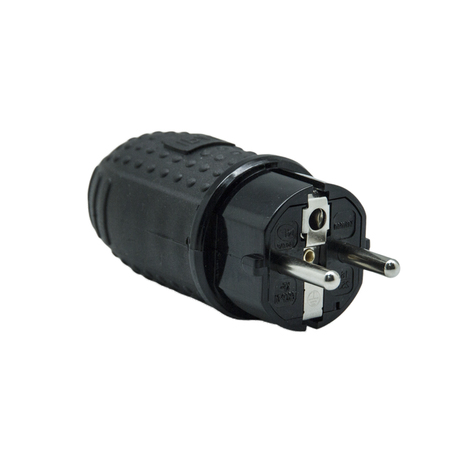 Ficha m 16a saida frontal ip44 LEXMAN preto