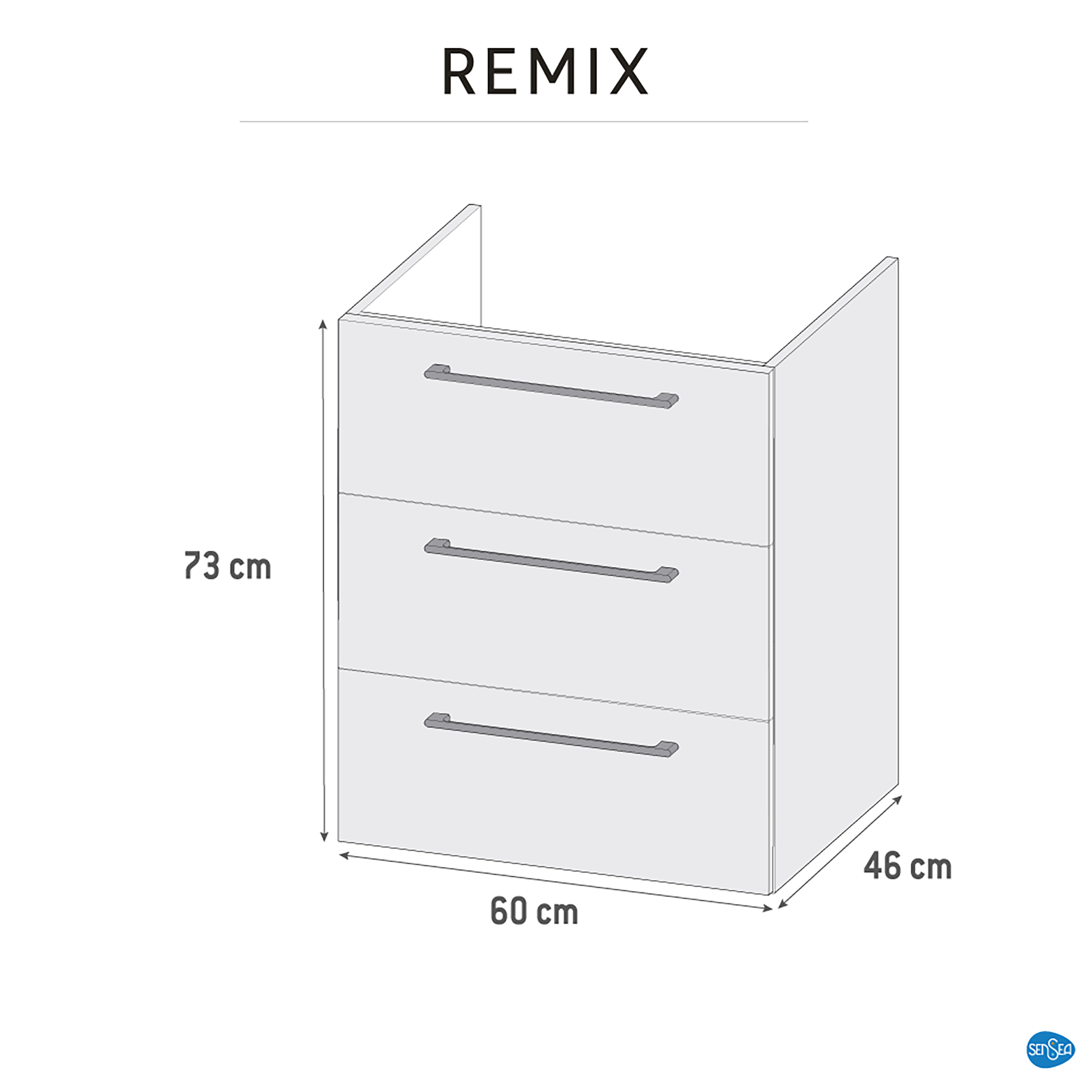 Szafka pod umywalkę Remix Celadon 60 Sensea - 12