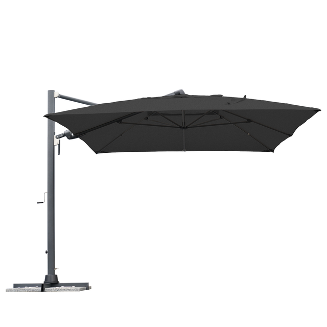 Ombrellone a palo laterale grigio Sombra NATERIAL con telo rettangolare grigio L 293 x P 392 x H 270 cm