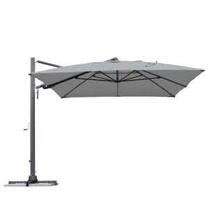 Ombrello Da Giardino 2.3 M Con Mantovana – Grigio Chiaro, Inclinabile, Per Tavolo Esterno