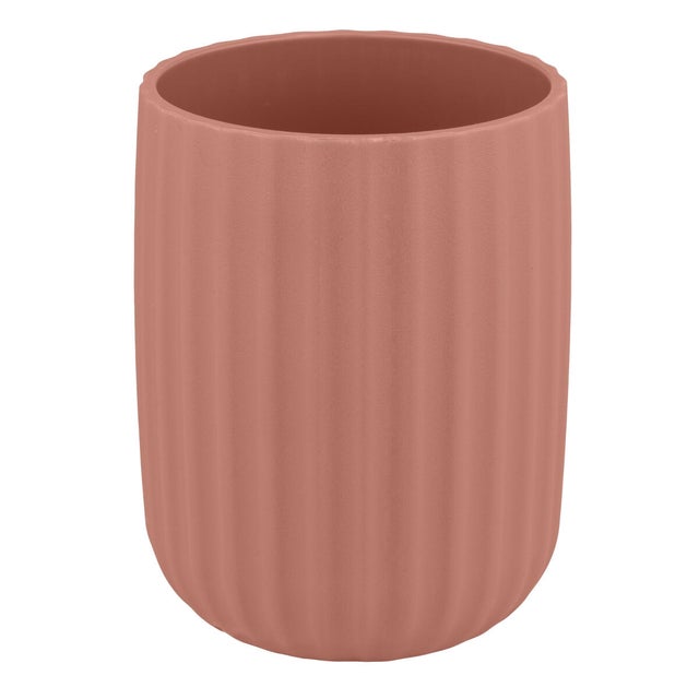 Bicchiere da bagno porta spazzolini Agropoli in polistirene rosa antico