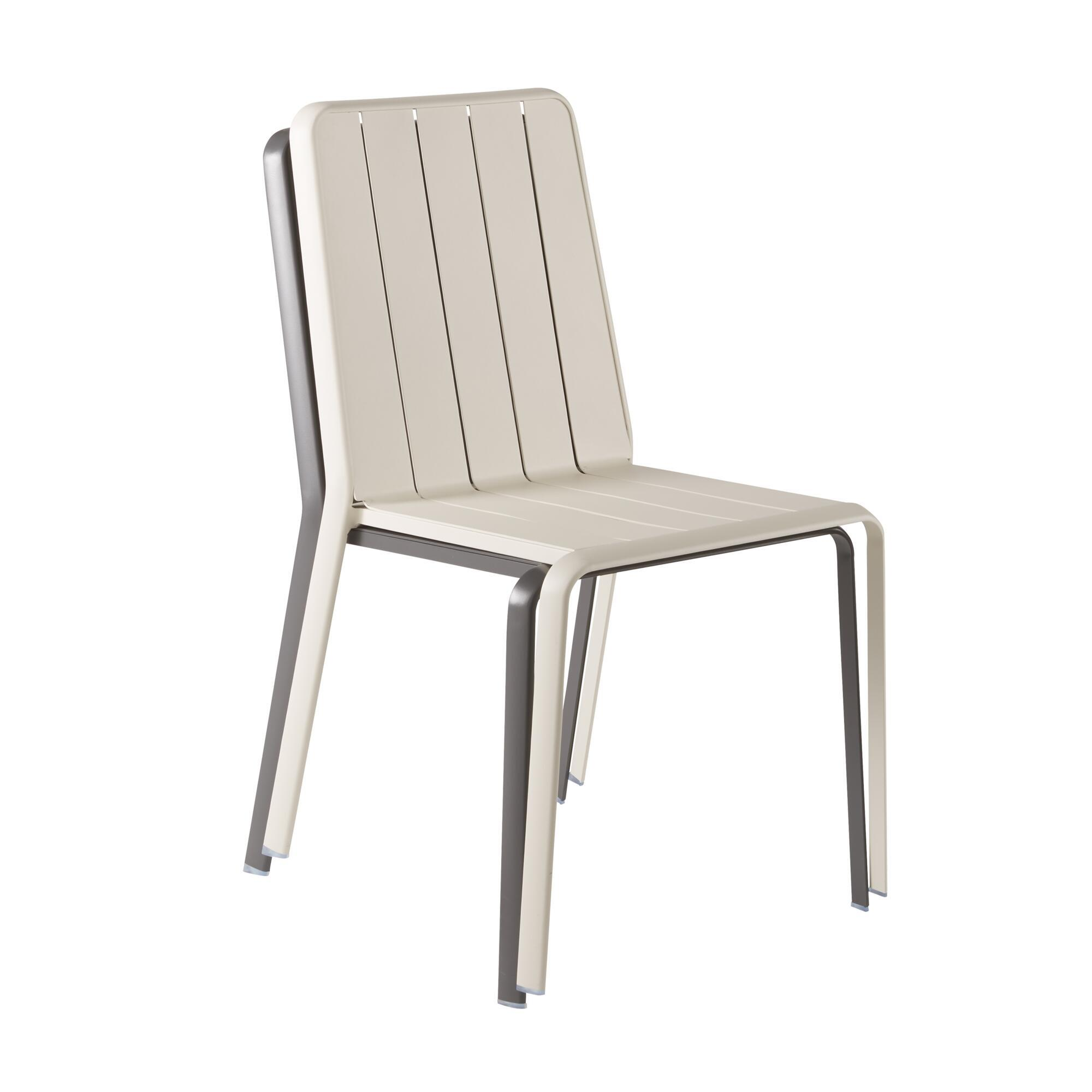 Sedia da giardino Idaho NATERIAL, struttura e seduta in alluminio beige - 10