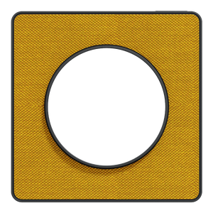 Plaque simple Odace Kvadrat, SCHNEIDER ELECTRIC, tissu ocre liseré anthracite