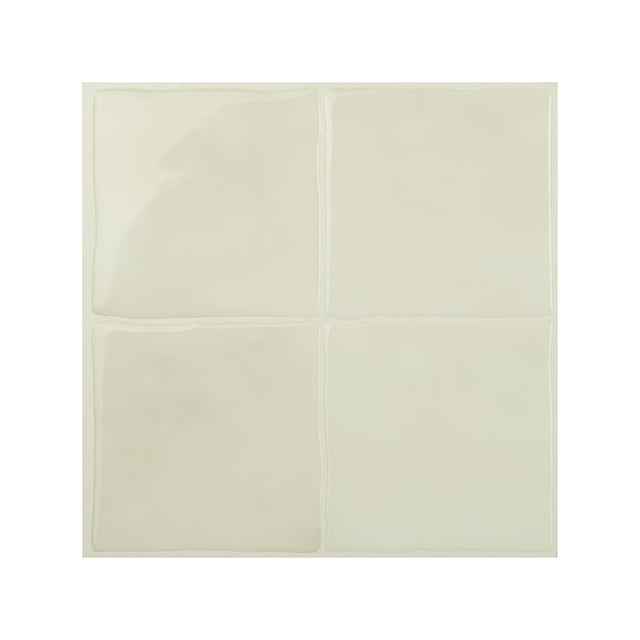 Lot de 4 adhésifs décoratifs, Zellige Oia, écru, 22.86 cm x 22.86 cm