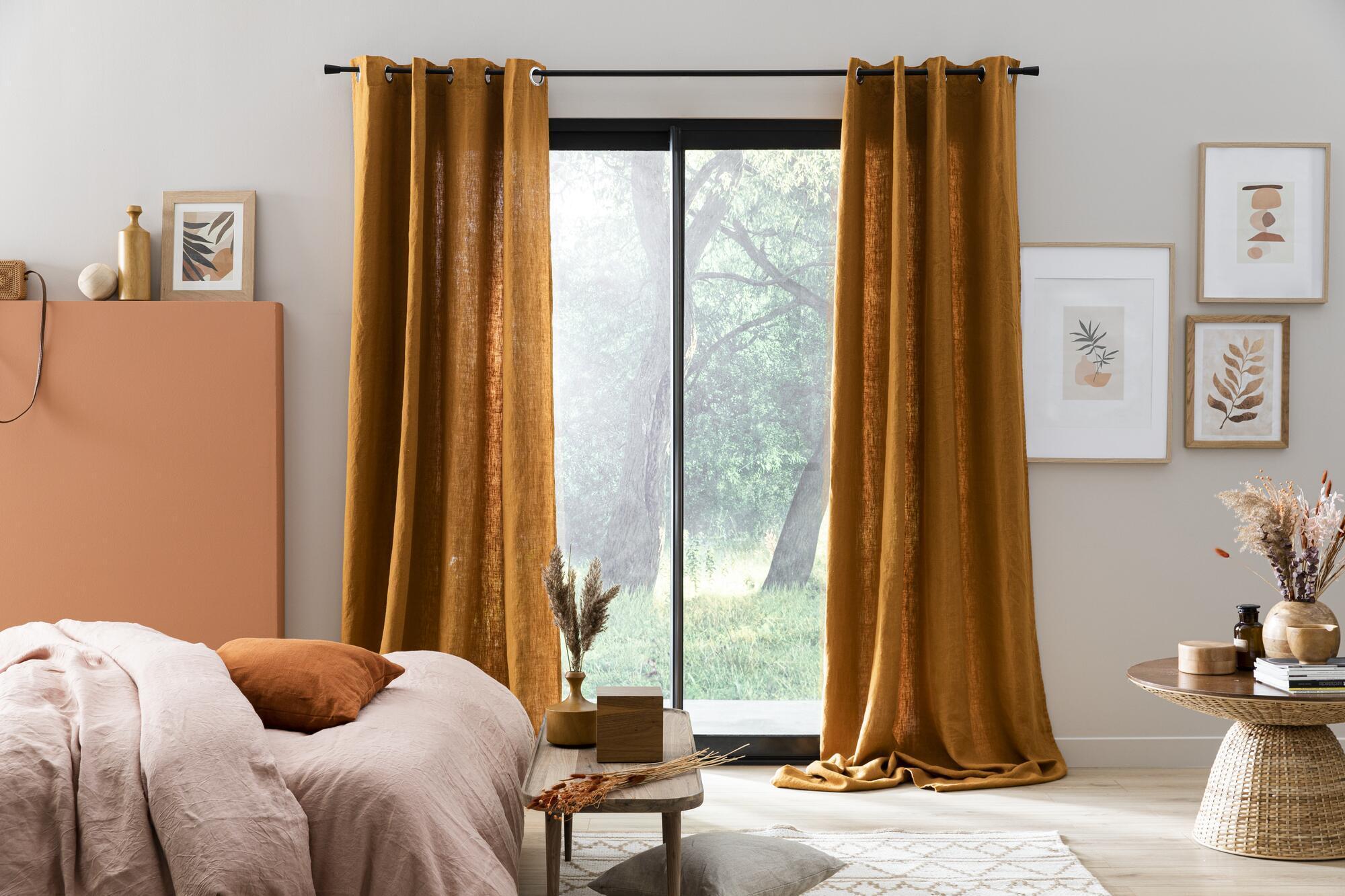 Rideau tamisant produit sans caractéristiques spécifiques, Danae, lin, jaune H.2 - 3