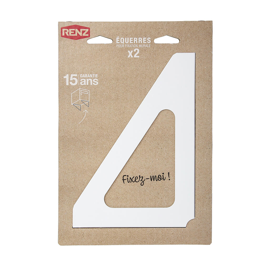 Equerre murale H.17.5 x l.25 x P.3 cm RENZ, blanc - 7